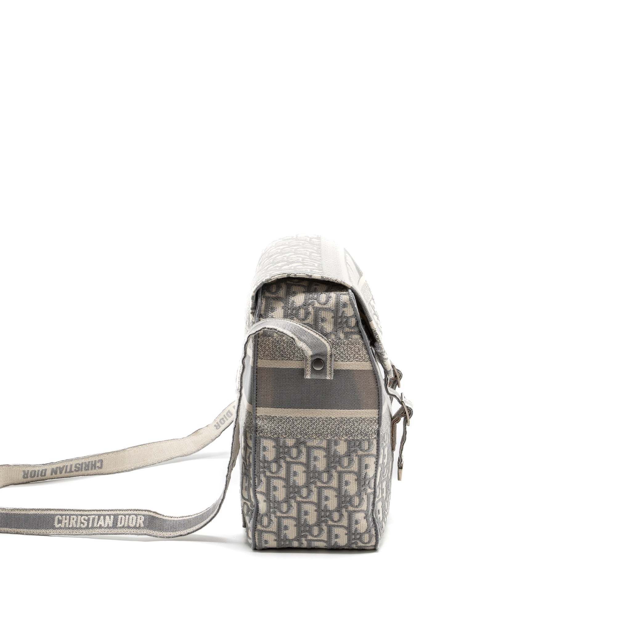 Dior Diorcamp Messenger Bag Oblique Embroidery Light Grey SHW - Image 2