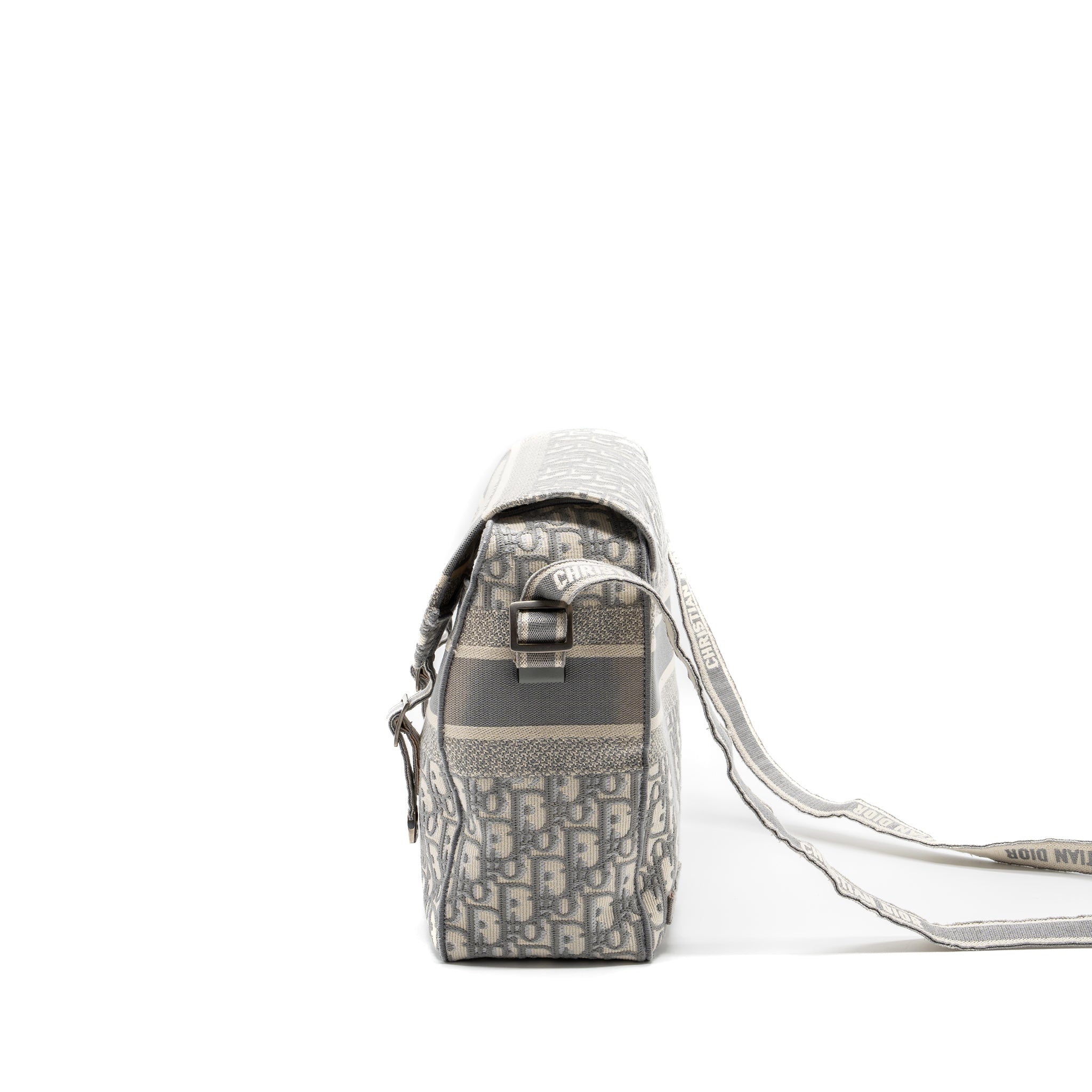 Dior Diorcamp Messenger Bag Oblique Embroidery Light Grey SHW - Image 3