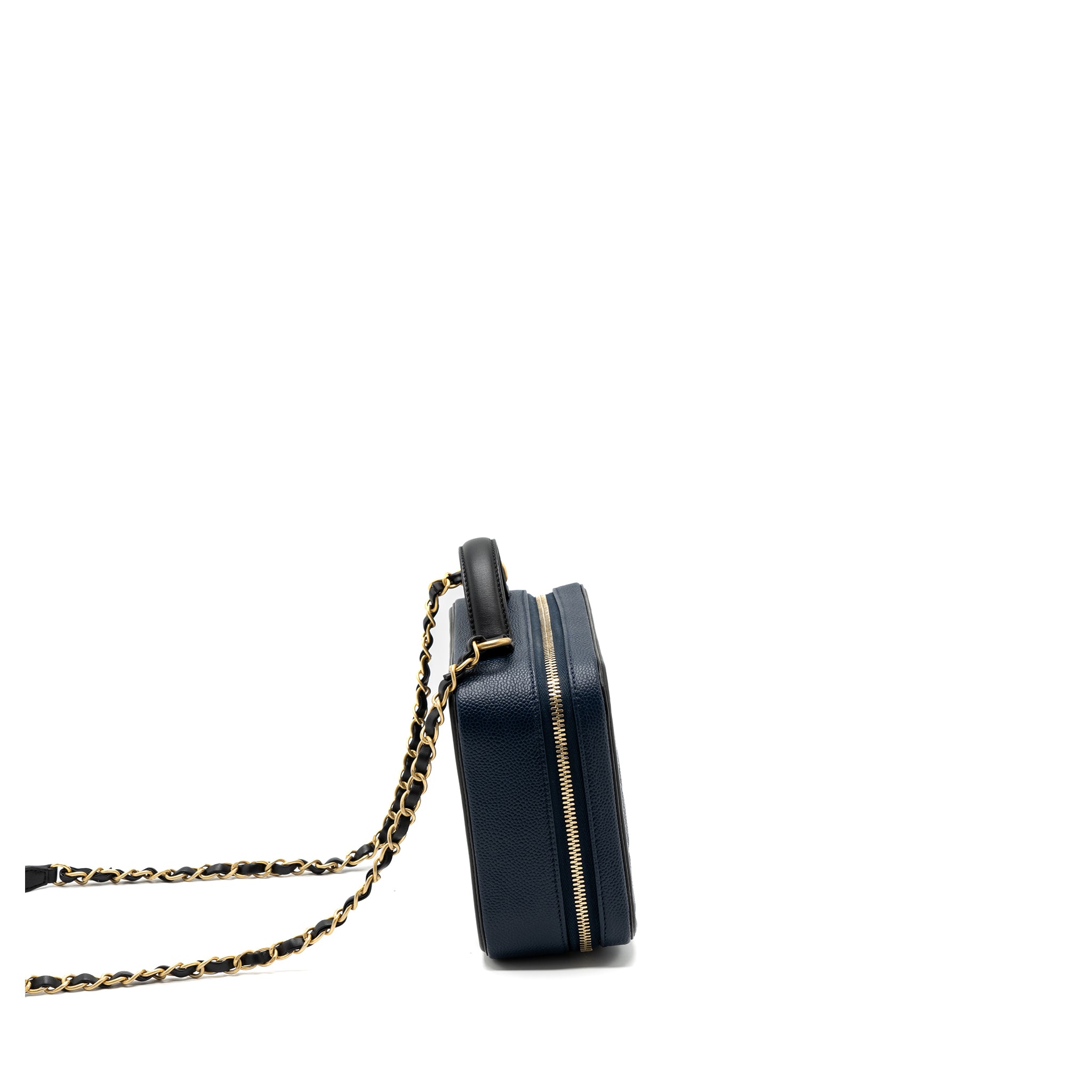 Chanel Filigree Camera Bag Caviar Dark Blue/ Black GHW - Image 2