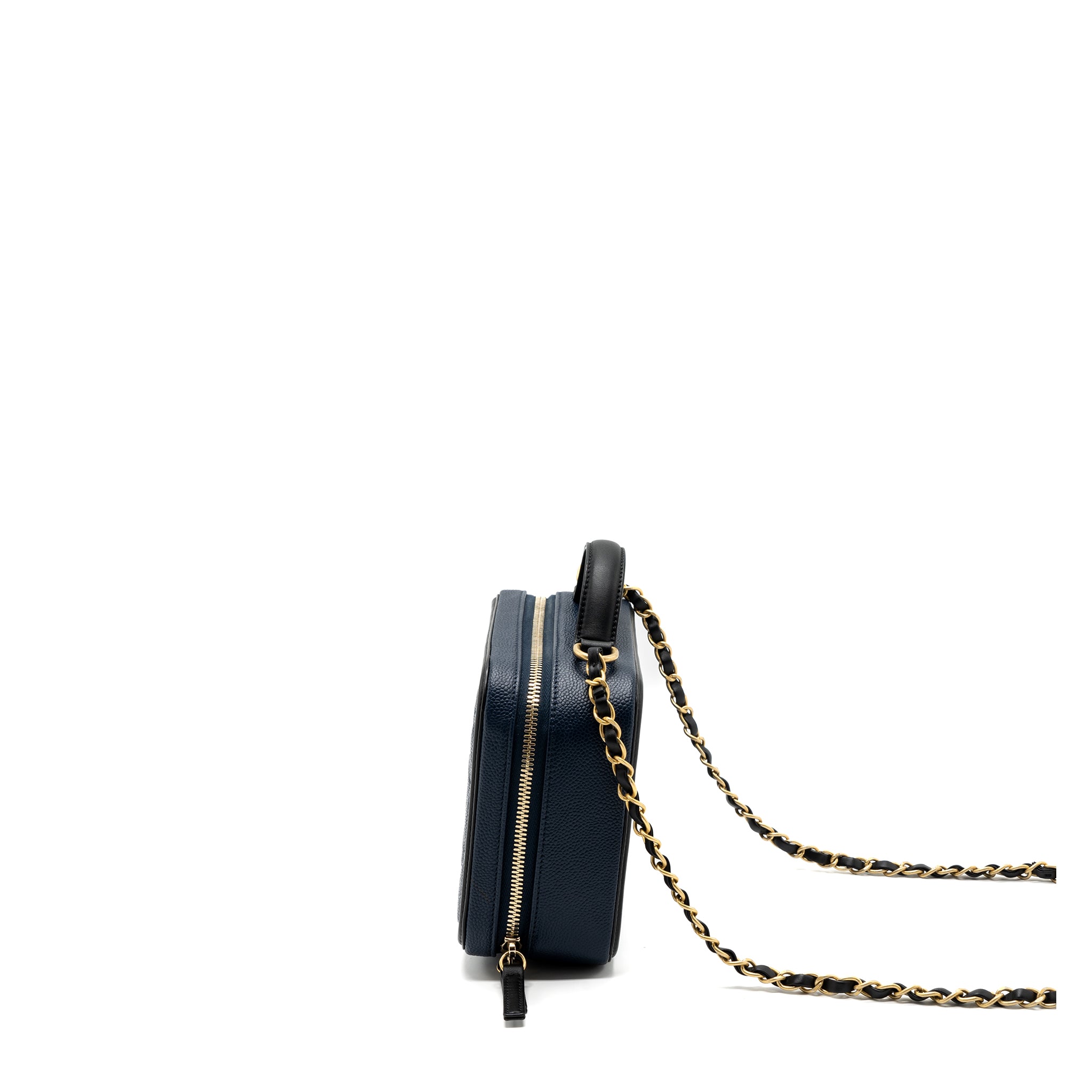 Chanel Filigree Camera Bag Caviar Dark Blue/ Black GHW - Image 3