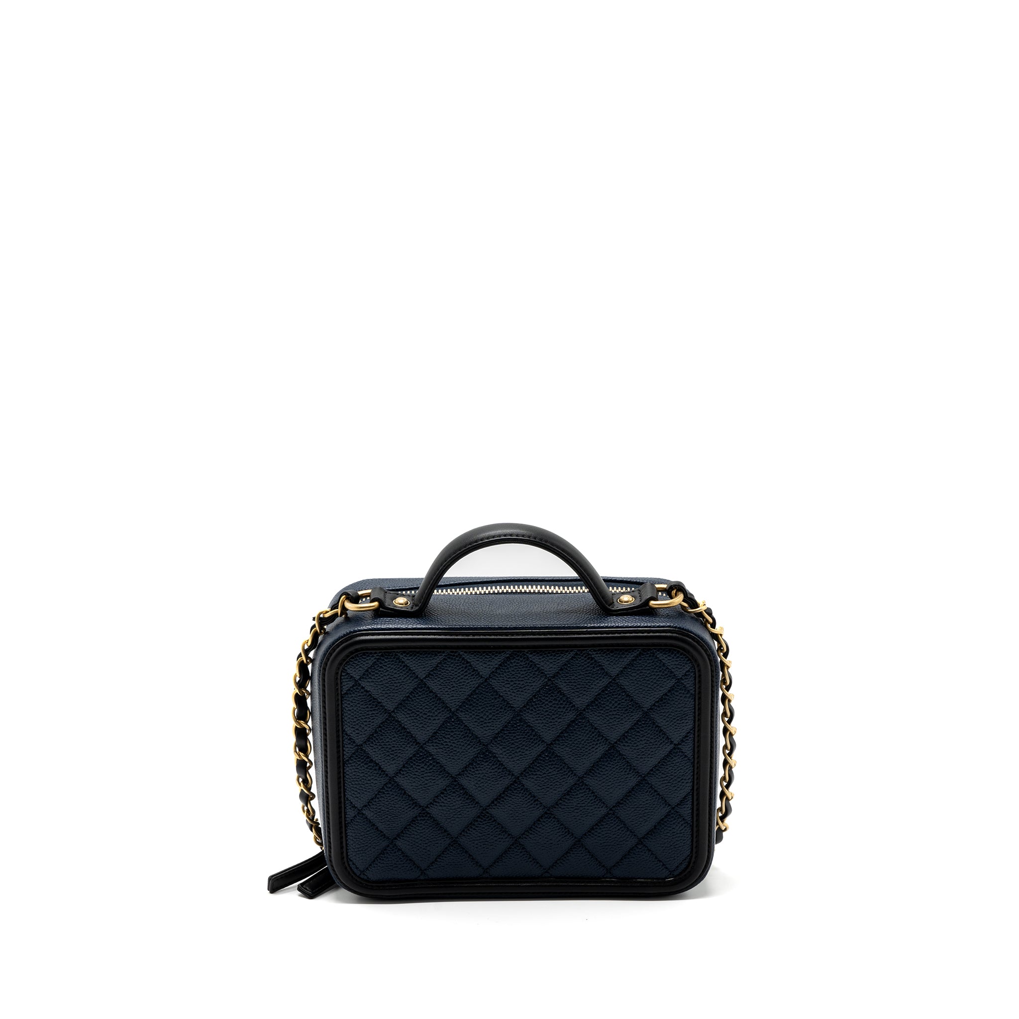 Chanel Filigree Camera Bag Caviar Dark Blue/ Black GHW - Image 4