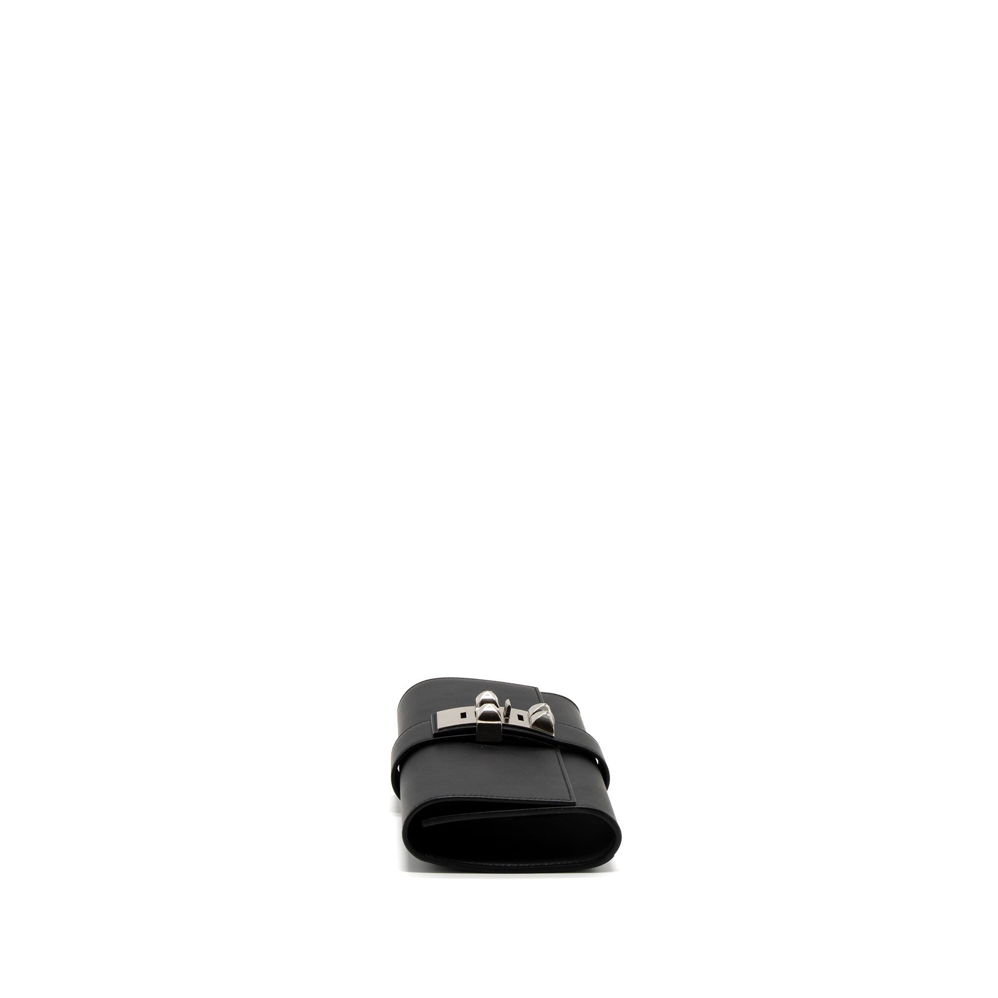 HERMES POCHETTE MEDOR 23 SWIFT BLACK SHW stamp X - Image 4