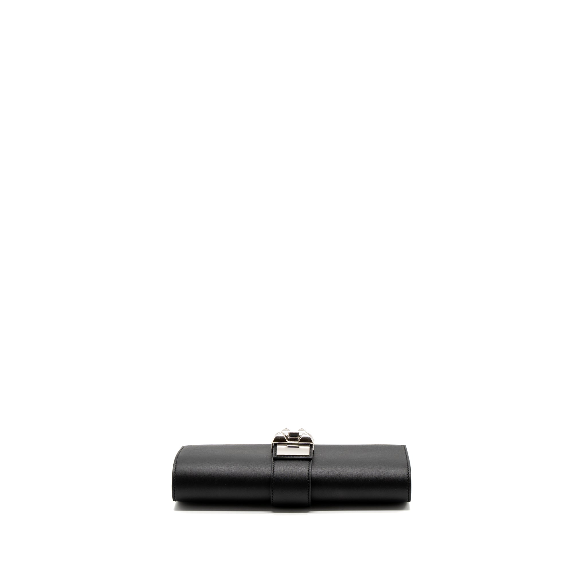 HERMES POCHETTE MEDOR 23 SWIFT BLACK SHW stamp X - Image 5