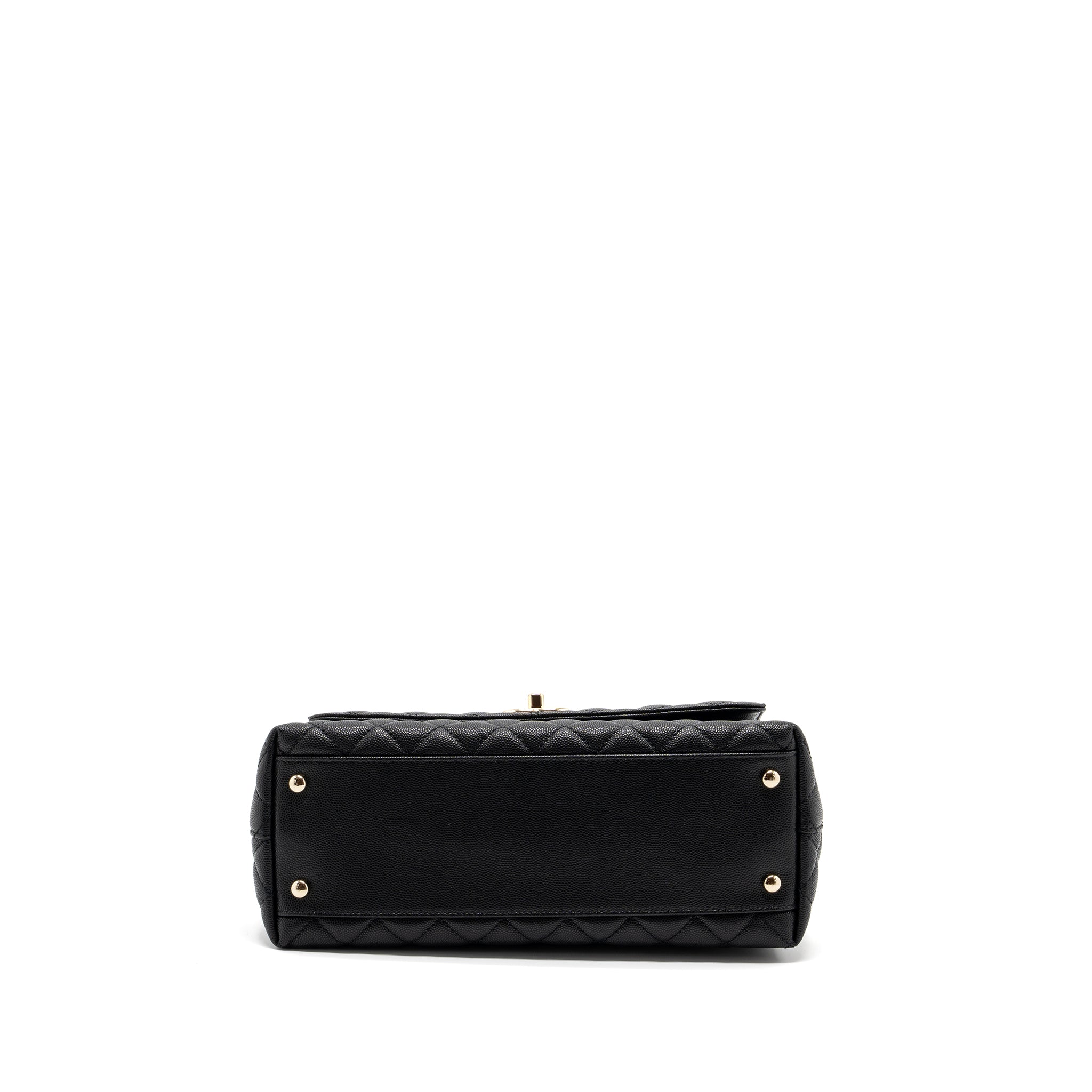 Chanel Medium Coco Handle Lizard Embossed Handle Caviar Black LGHW (Microchip) - Image 6