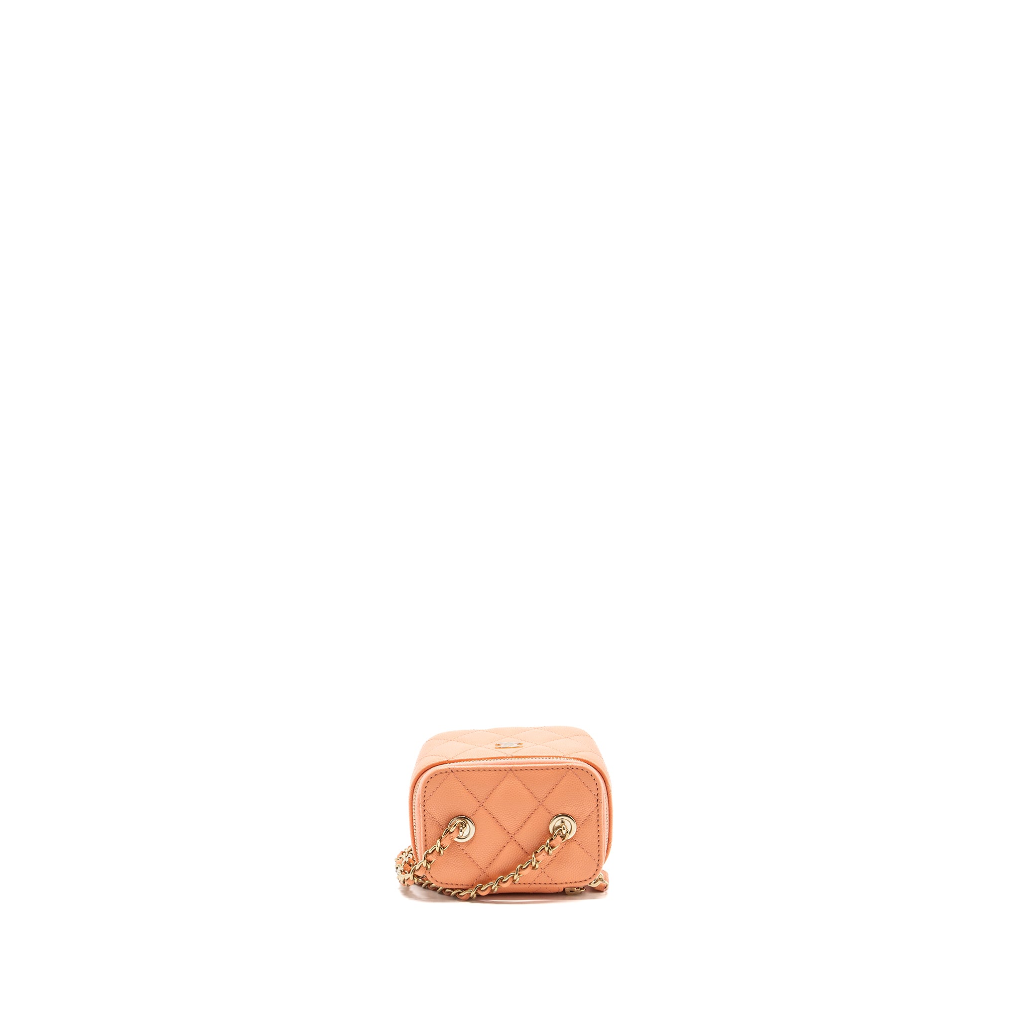 Chanel Mini Vanity With Chains Caviar Coral Pink LGHW(Microchip) - Image 5