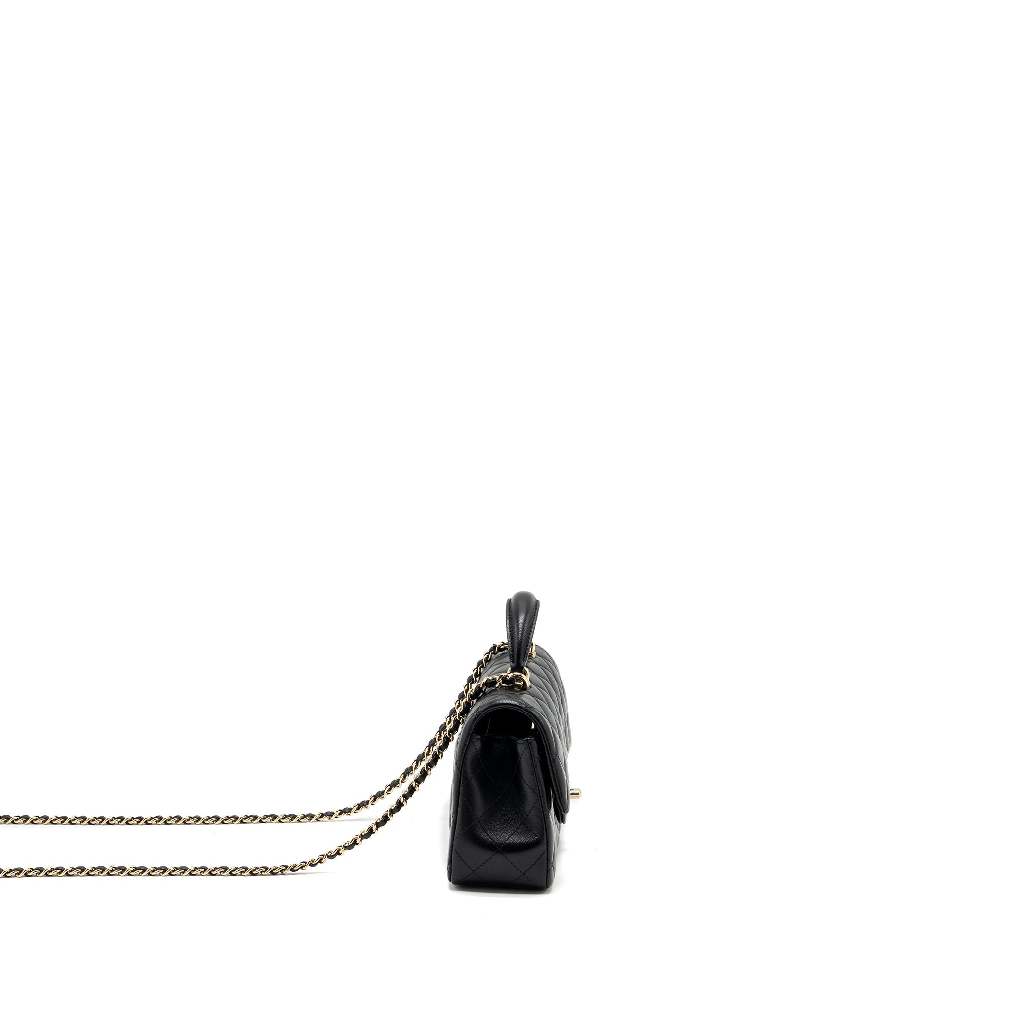 Chanel Top Handle Mini Rectangular Lambskin Black LGHW(Microchip) - Image 3