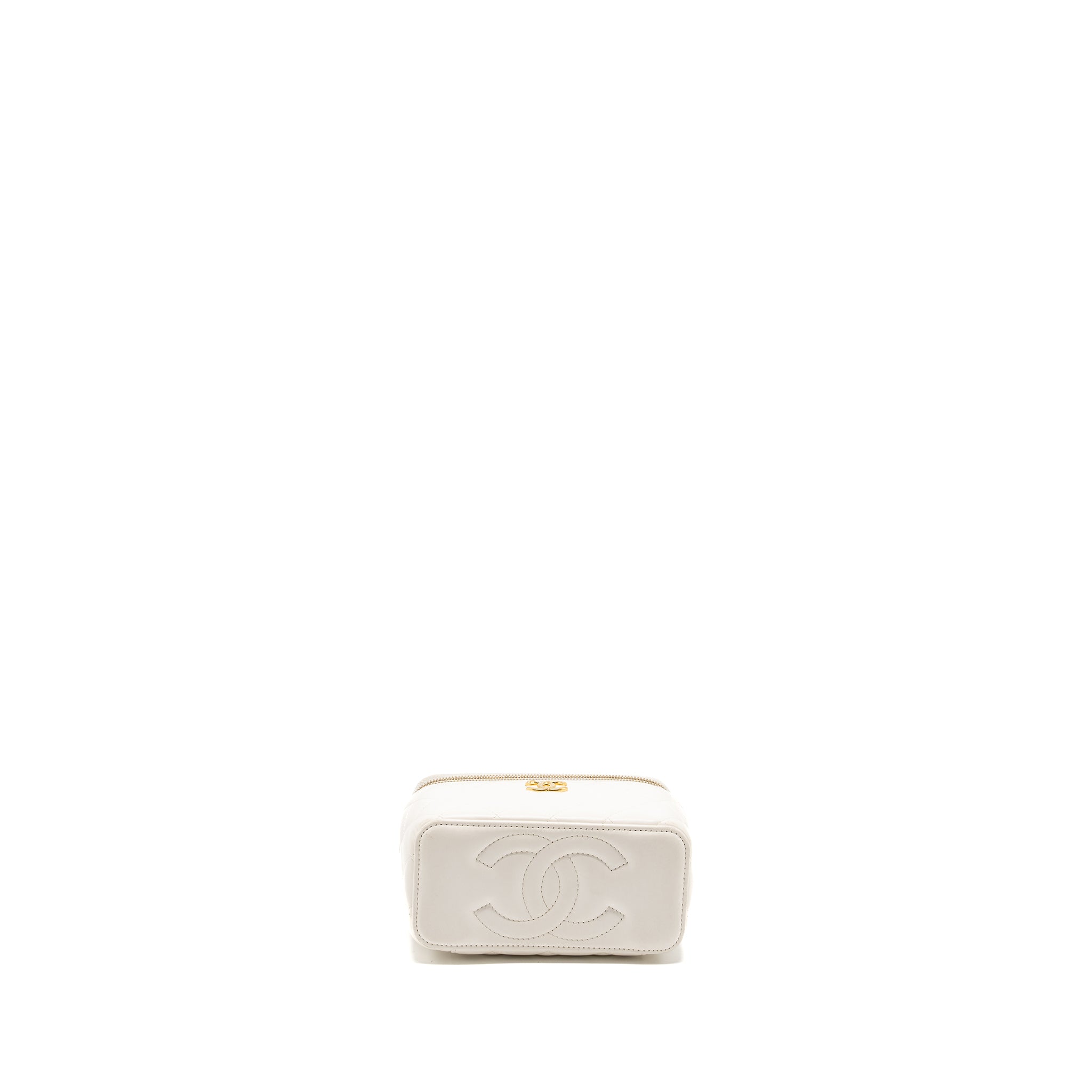 Chanel letter/cc logo chain long vanity case lambskin White GHW(microchip) - Image 6