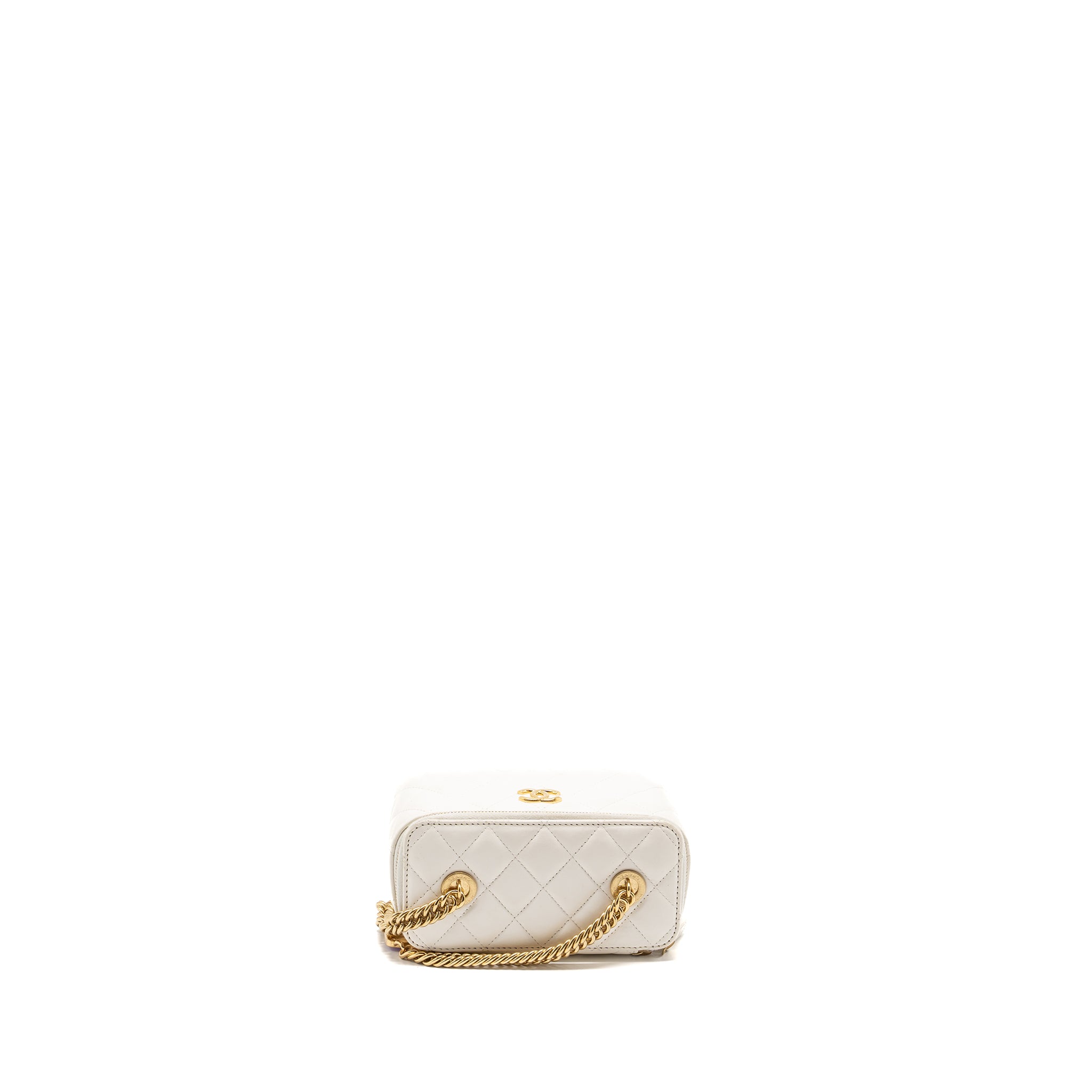 Chanel letter/cc logo chain long vanity case lambskin White GHW(microchip) - Image 5