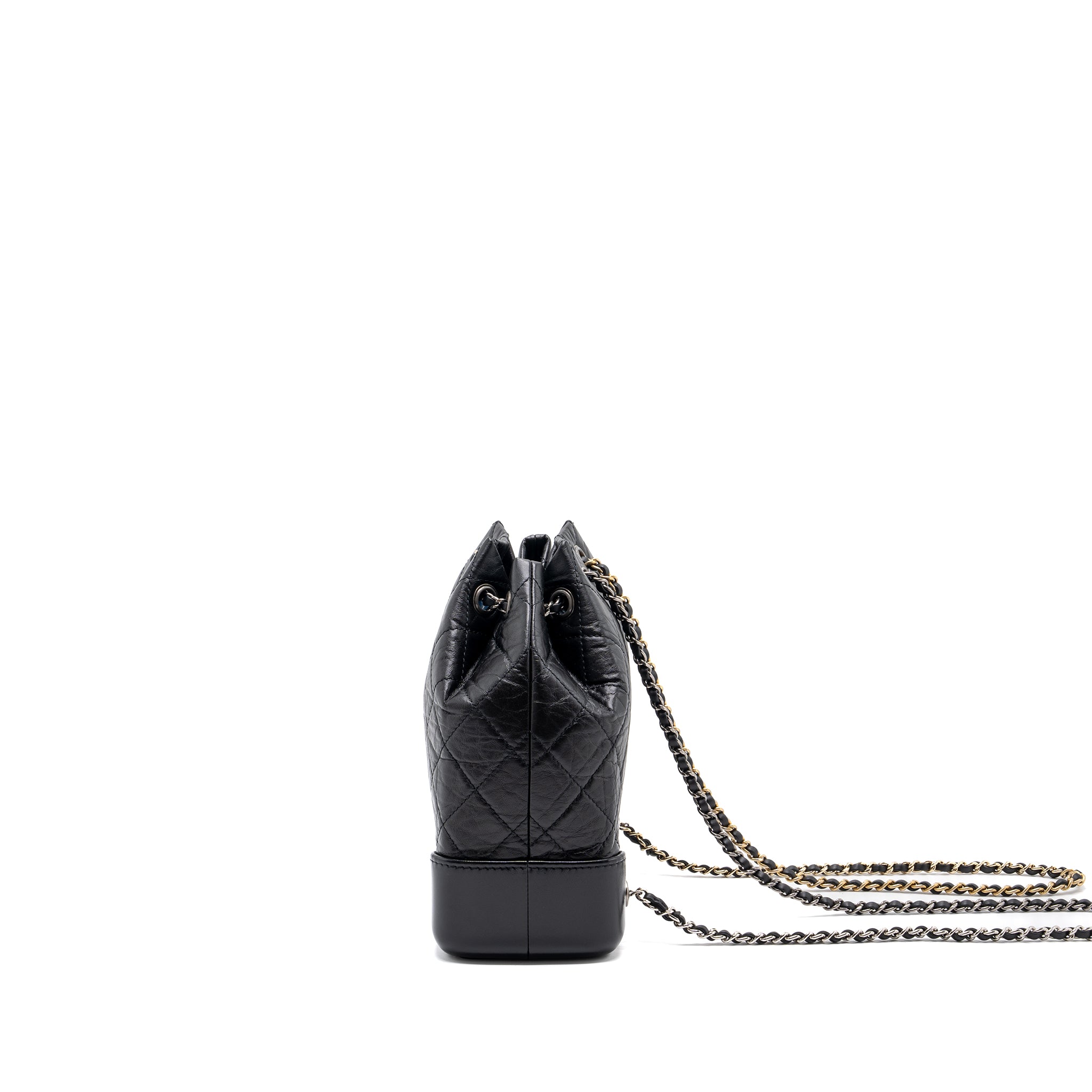 Chanel Small Gabrielle Backpack Aged Calfskin Black Ruthenium Hardware (microchip) - Image 4