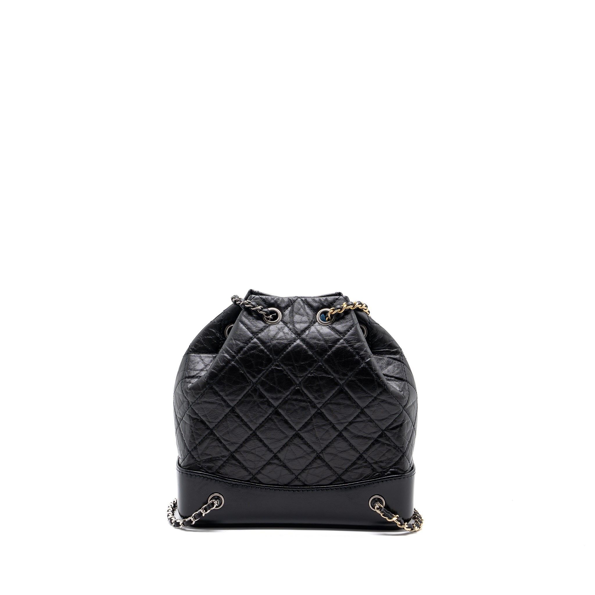 Chanel Small Gabrielle Backpack Aged Calfskin Black Ruthenium Hardware (microchip) - Image 2