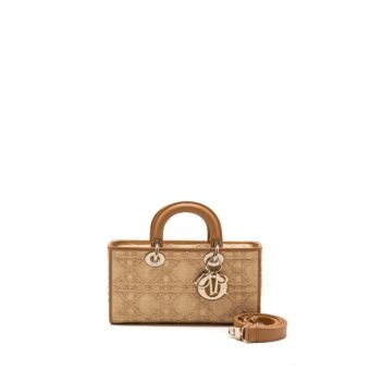 Dior Medium Lady D-Joy Bag Raffia/ Leather Natural LGHW
