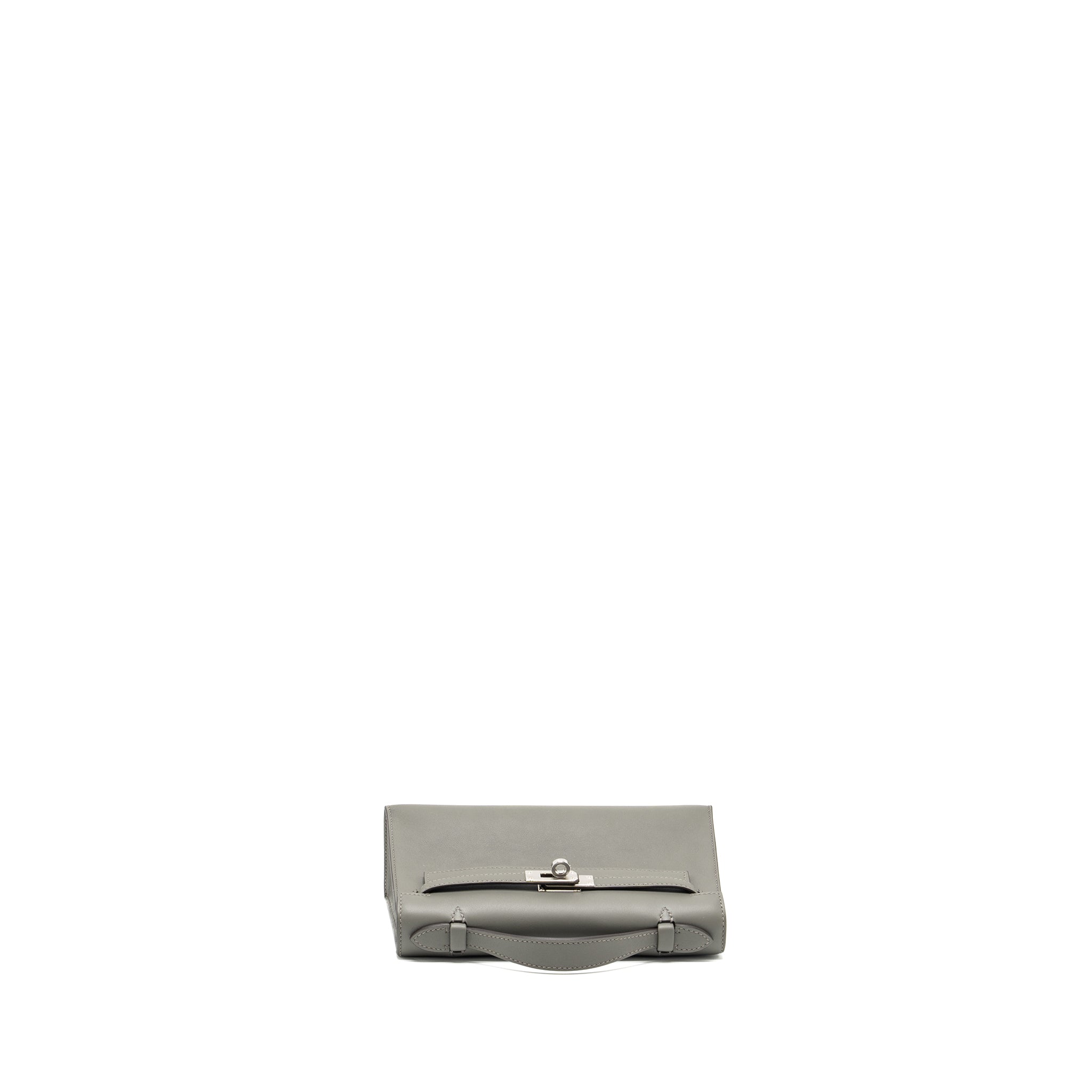Hermes kelly pochette swift gris Meyer SHW stamp B - Image 5
