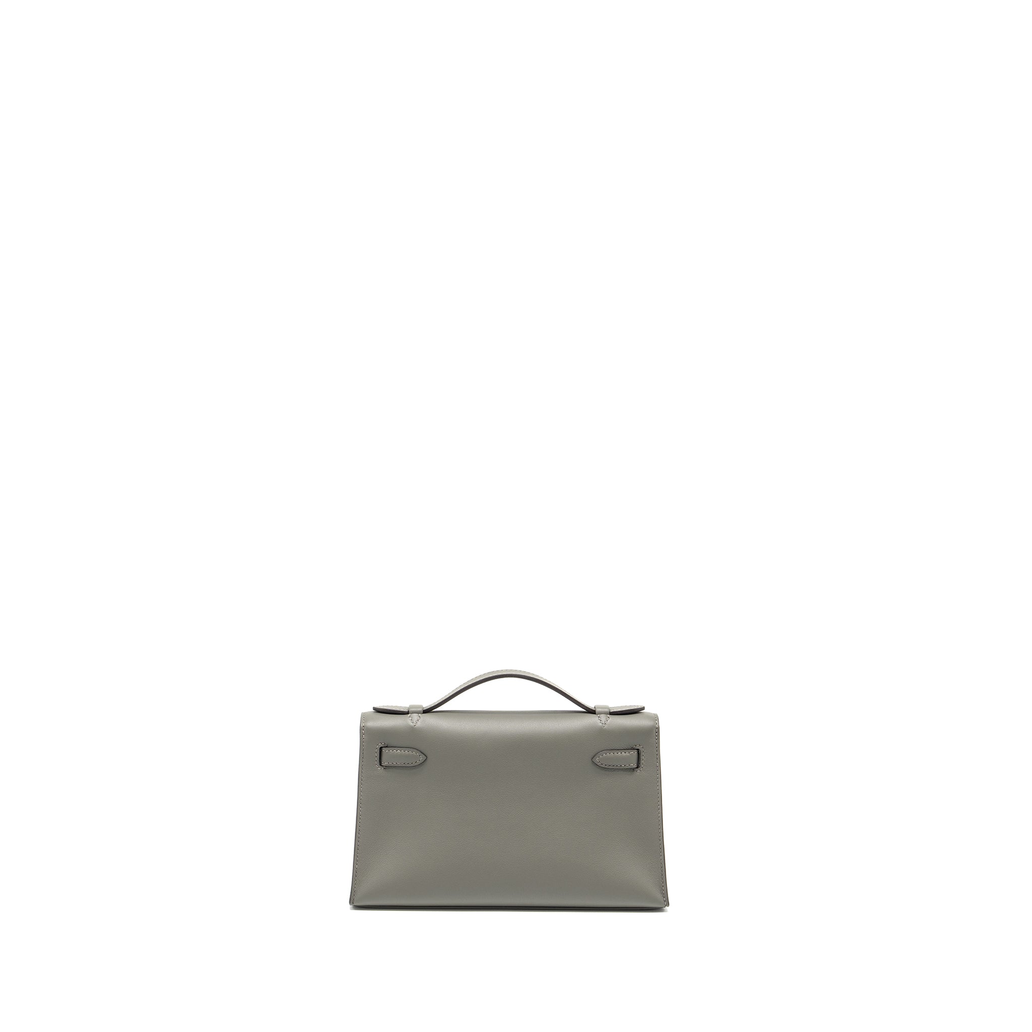 Hermes kelly pochette swift gris Meyer SHW stamp B - Image 2