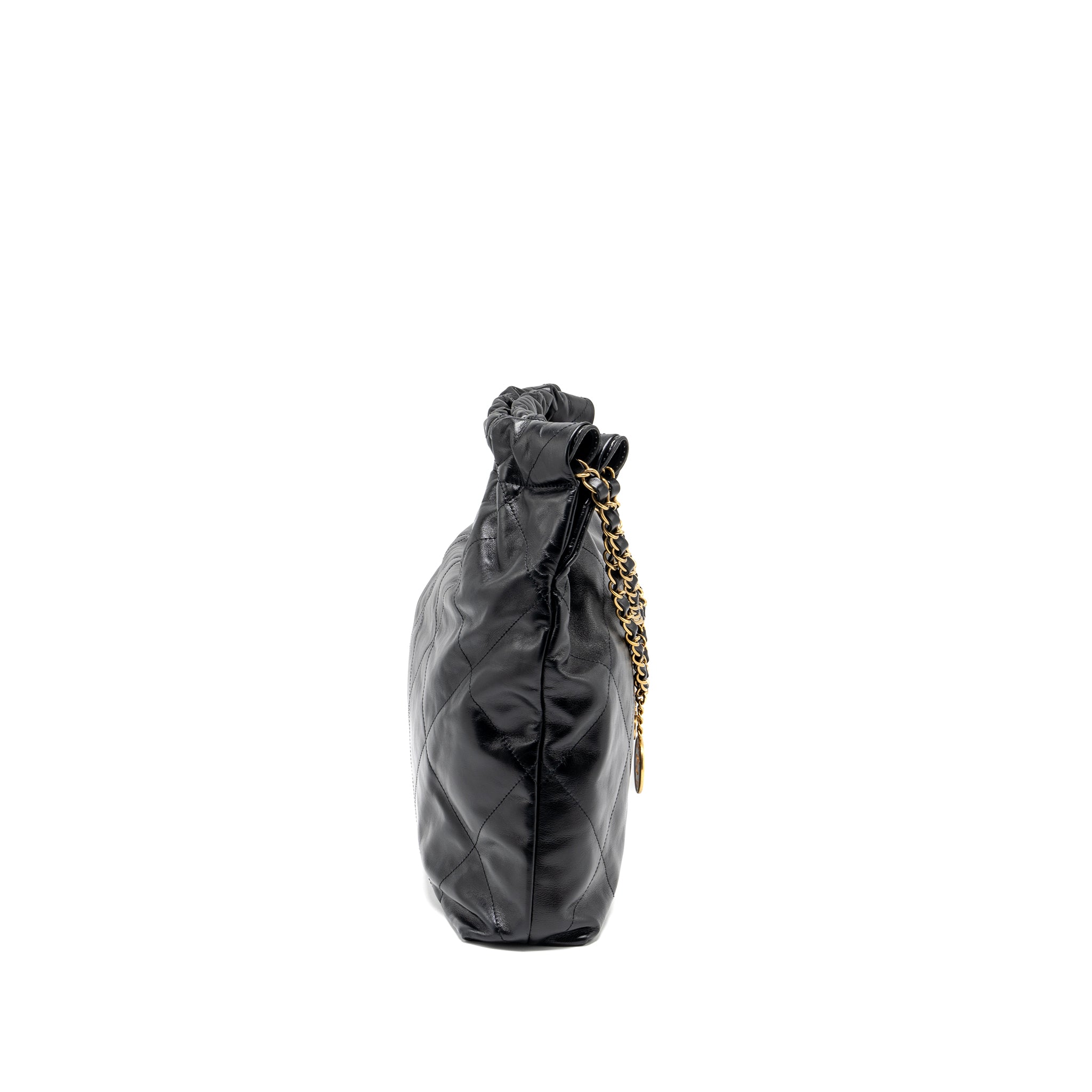 Chanel Medium 22 Bag Shiny Calfskin Black GHW (Microchip) - Image 3