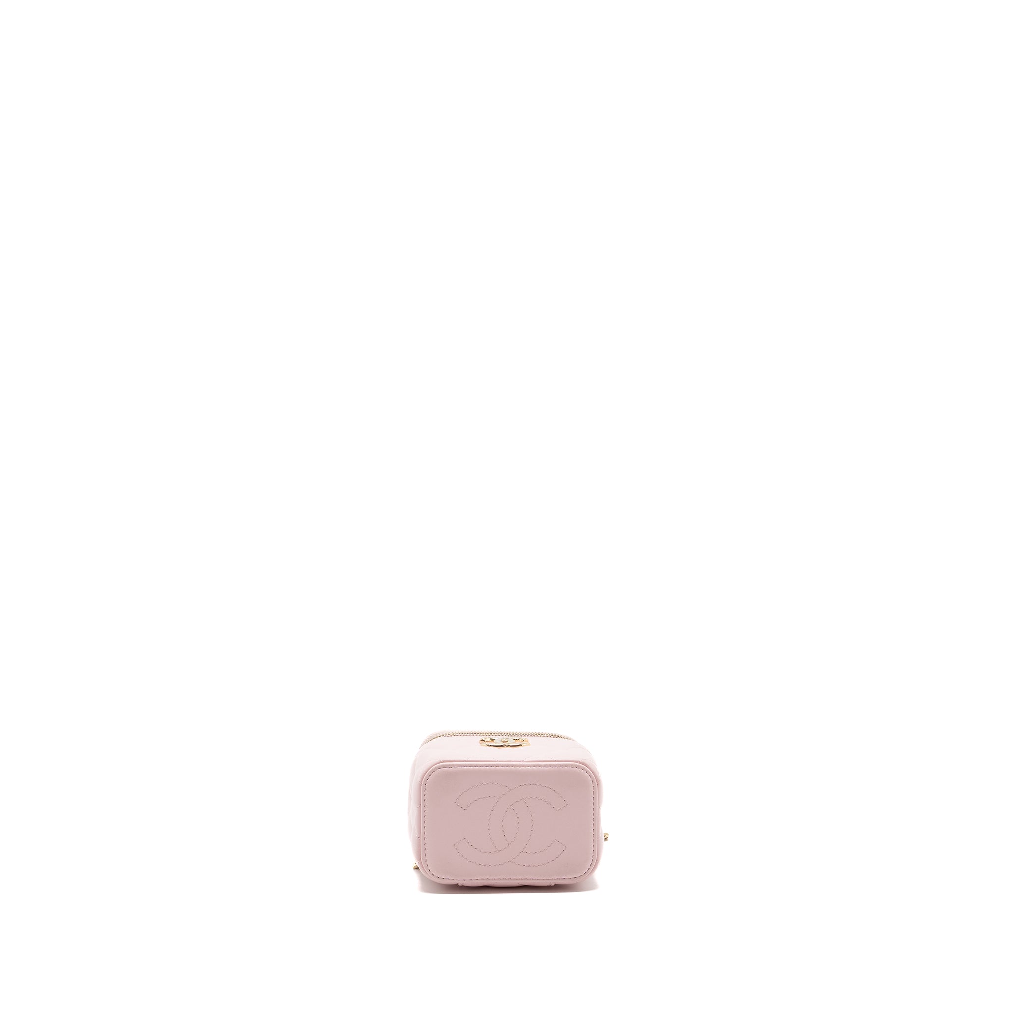 Chanel mini vanity with giant chain lambskin light pink LGHW - Image 6