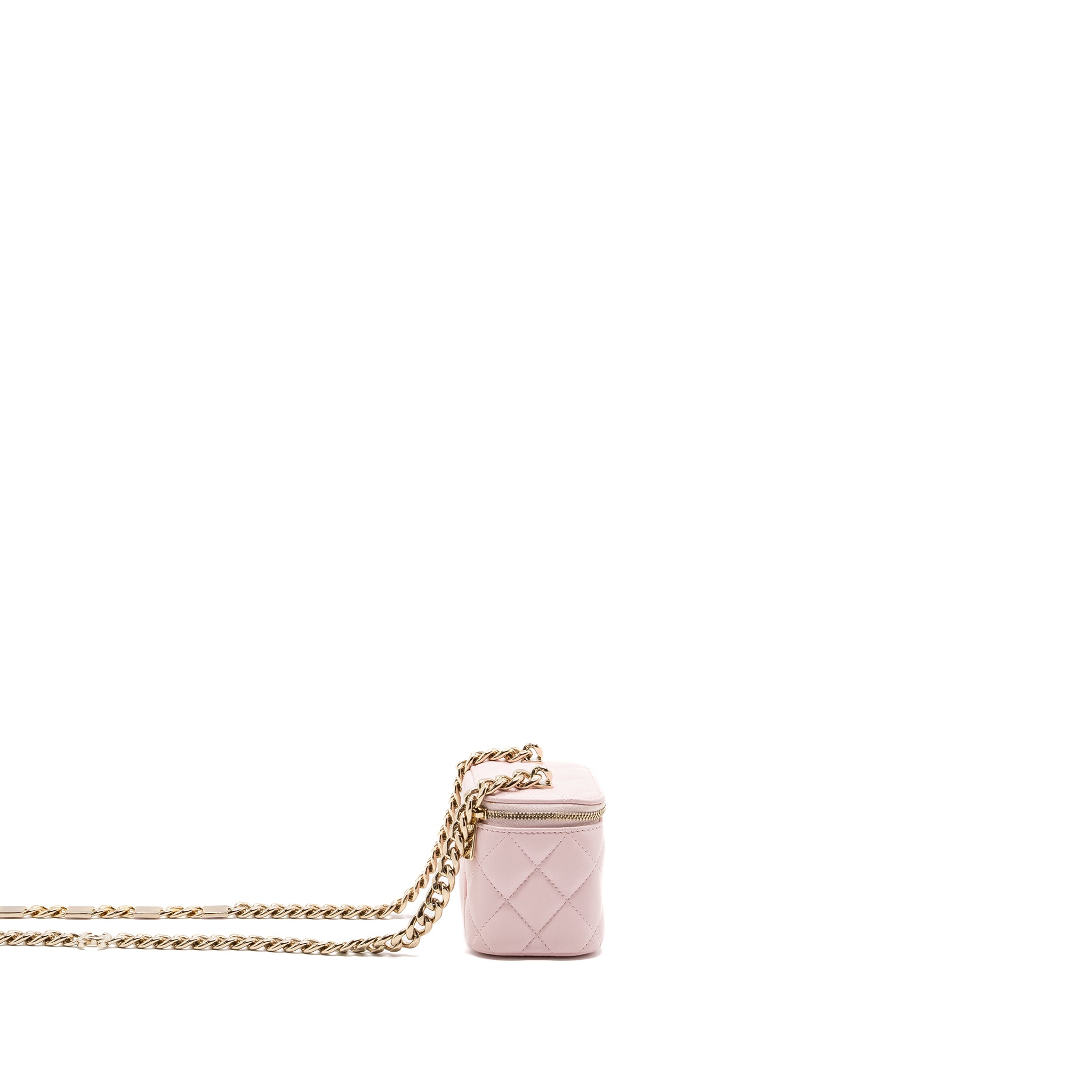 Chanel mini vanity with giant chain lambskin light pink LGHW - Image 3