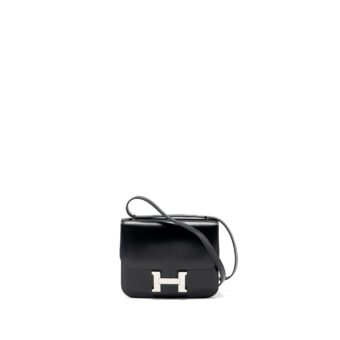 Hermes Mini Constance box calfskin black SHW stamp Y