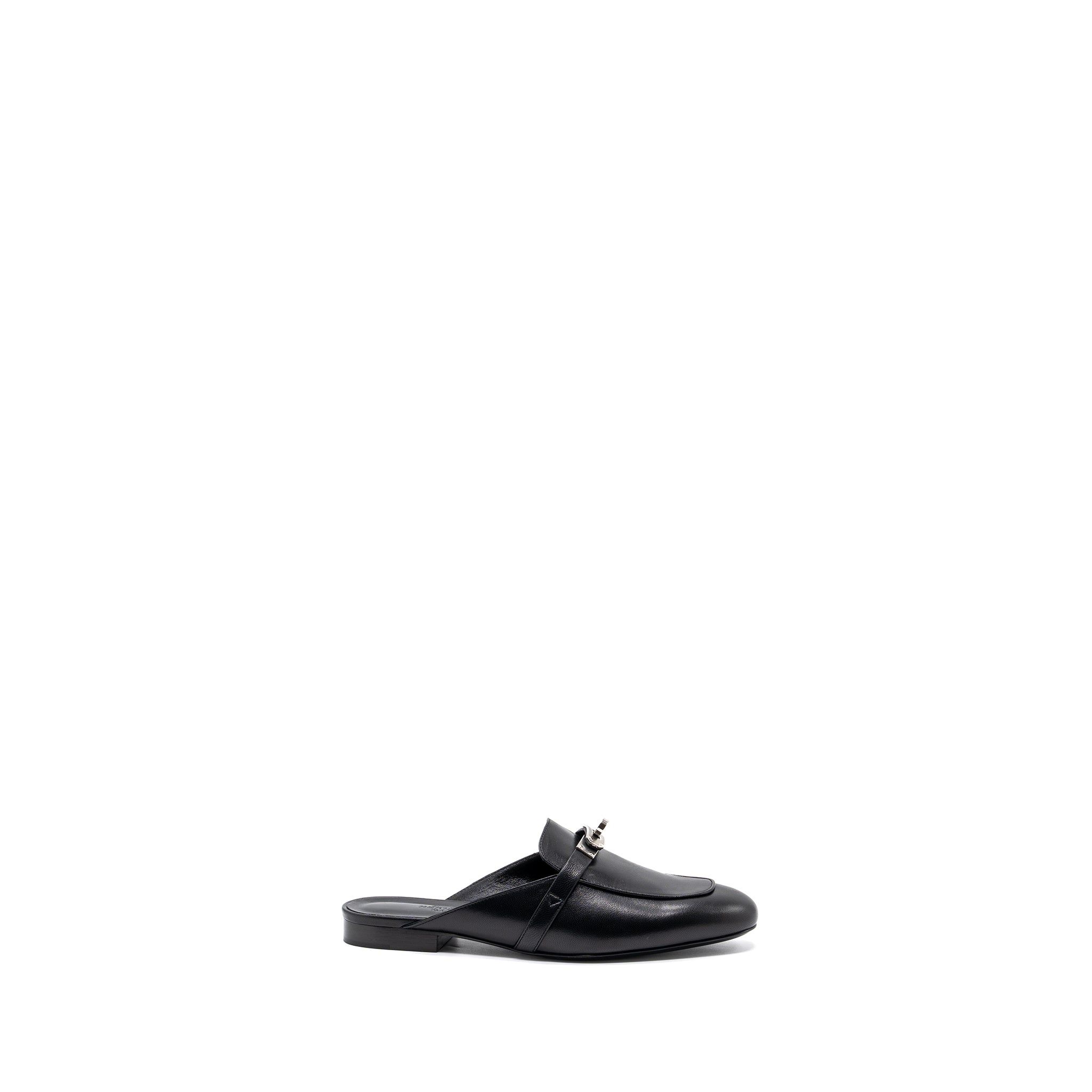 hermes size 37.5 OZ mule goatskin black SHW - Image 5