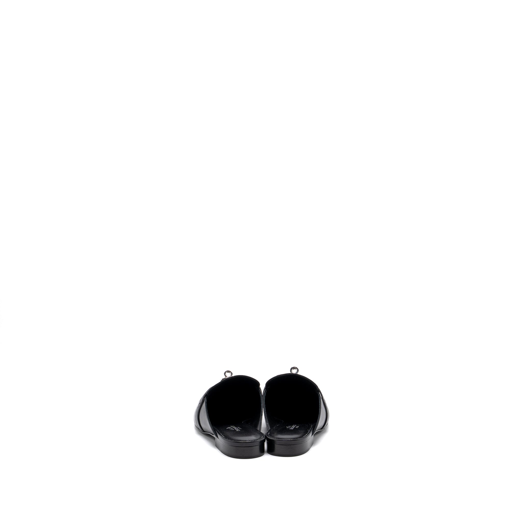 hermes size 37.5 OZ mule goatskin black SHW - Image 3