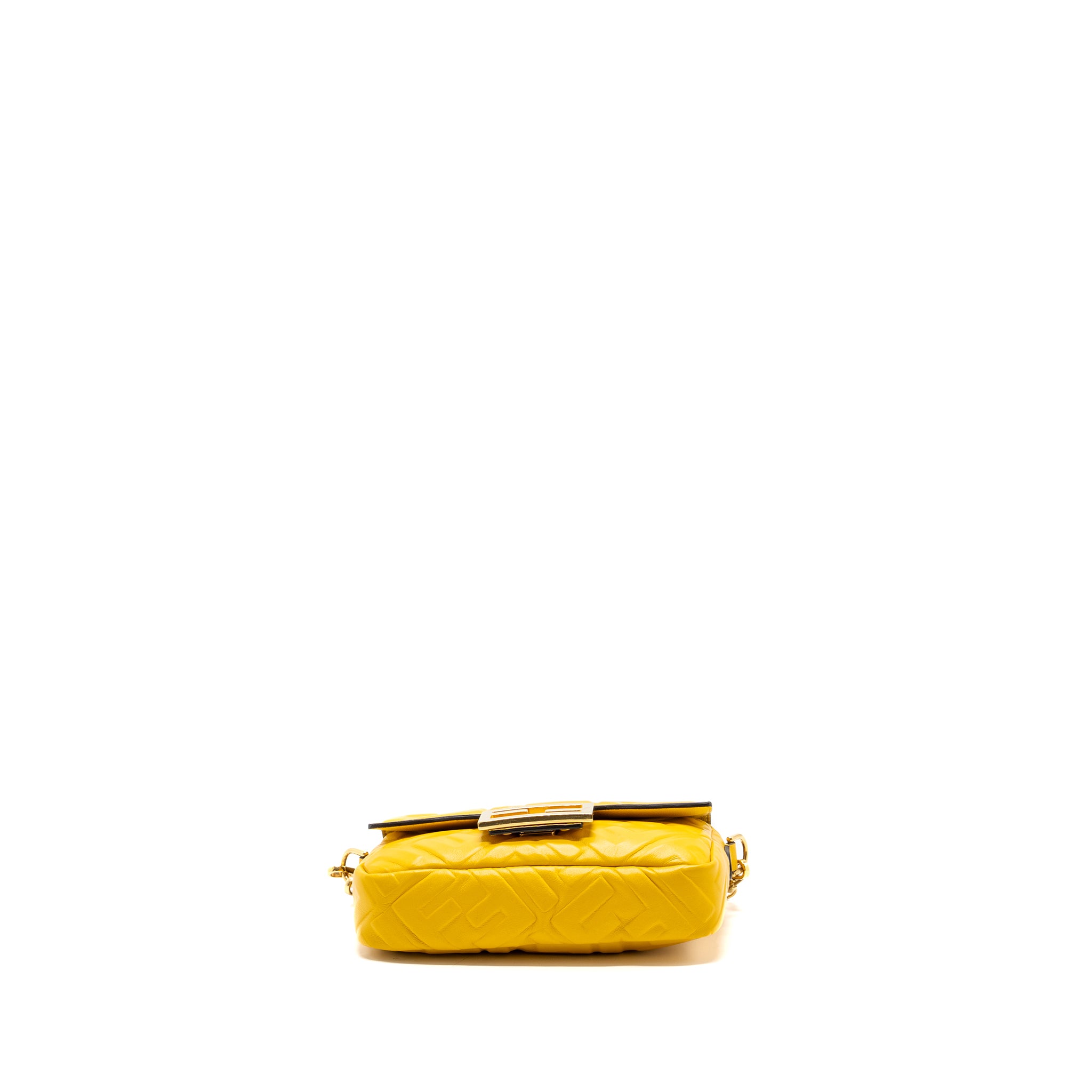Fendi Mini Baguette Bag Nappa Lambskin Yellow GHW - Image 5