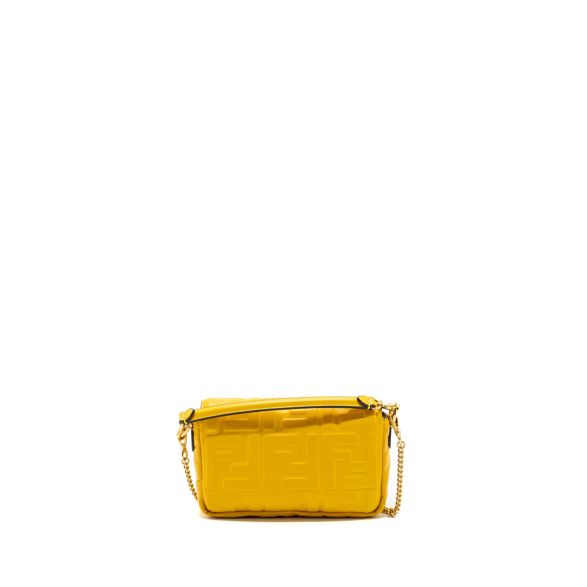 Fendi Mini Baguette Bag Nappa Lambskin Yellow GHW - Image 2