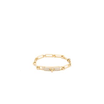 Hermes size XS kelly chaine bracelet, small model yellow gold with diamonds