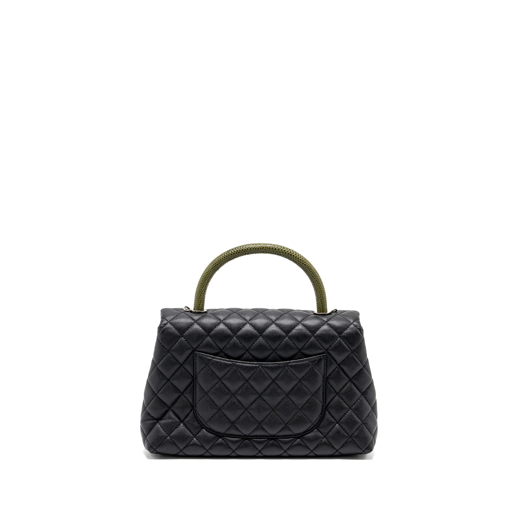 Chanel Medium Coco Handle Caviar / Lizard Handle Black Ruthenium Hardware - Image 2