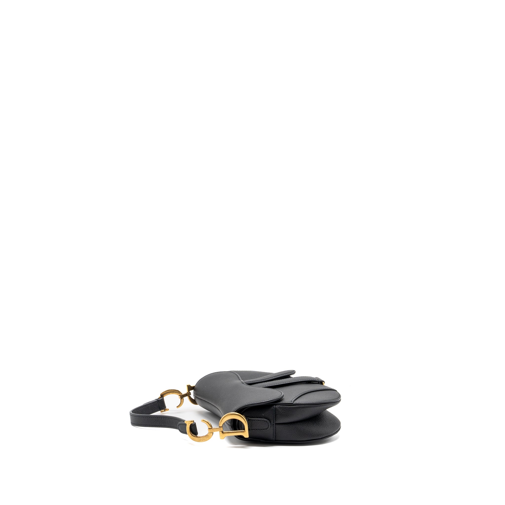 Dior Mini Saddle Bag Calfskin Black GHW With An Extra Dior Strap - Image 4