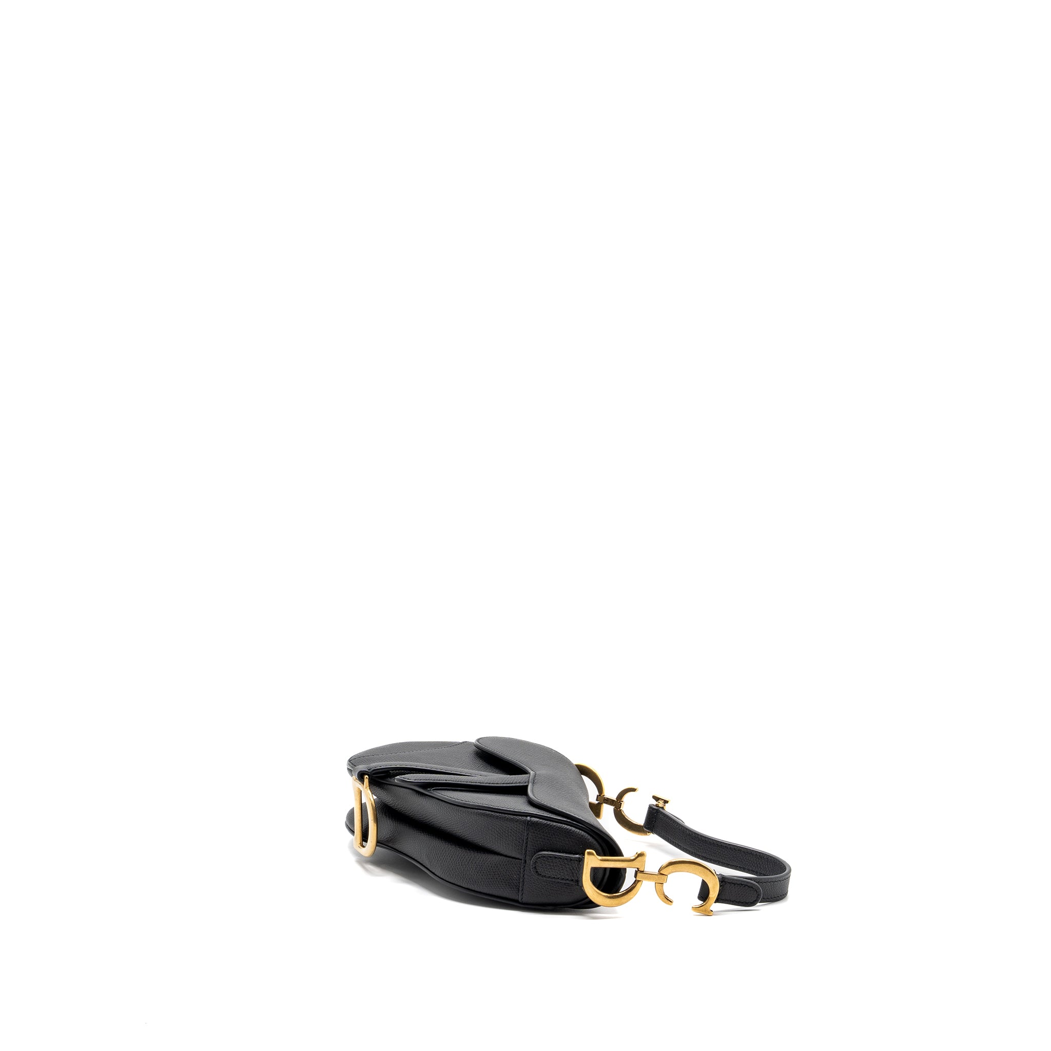 Dior Mini Saddle Bag Calfskin Black GHW With An Extra Dior Strap - Image 3