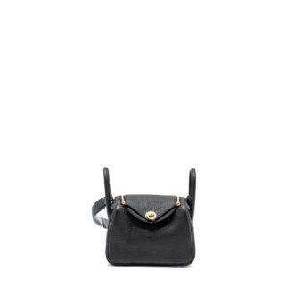 Hermes mini Lindy clemence black GHW Stamp B