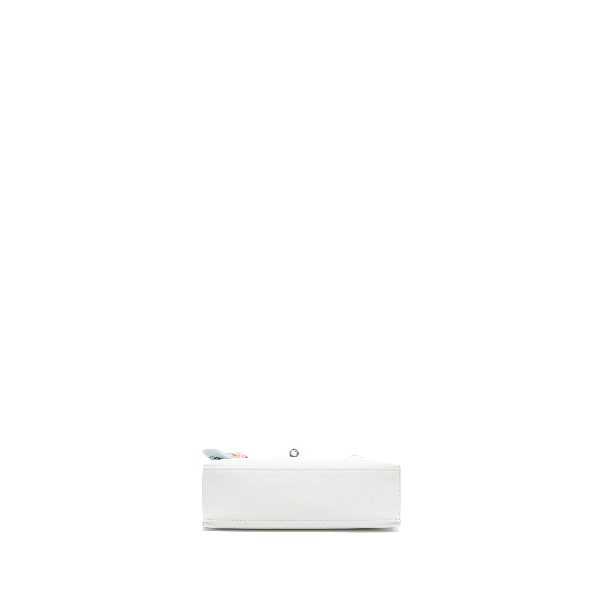 Hermes Kelly Pochette swift New White SHW stamp B - Image 5