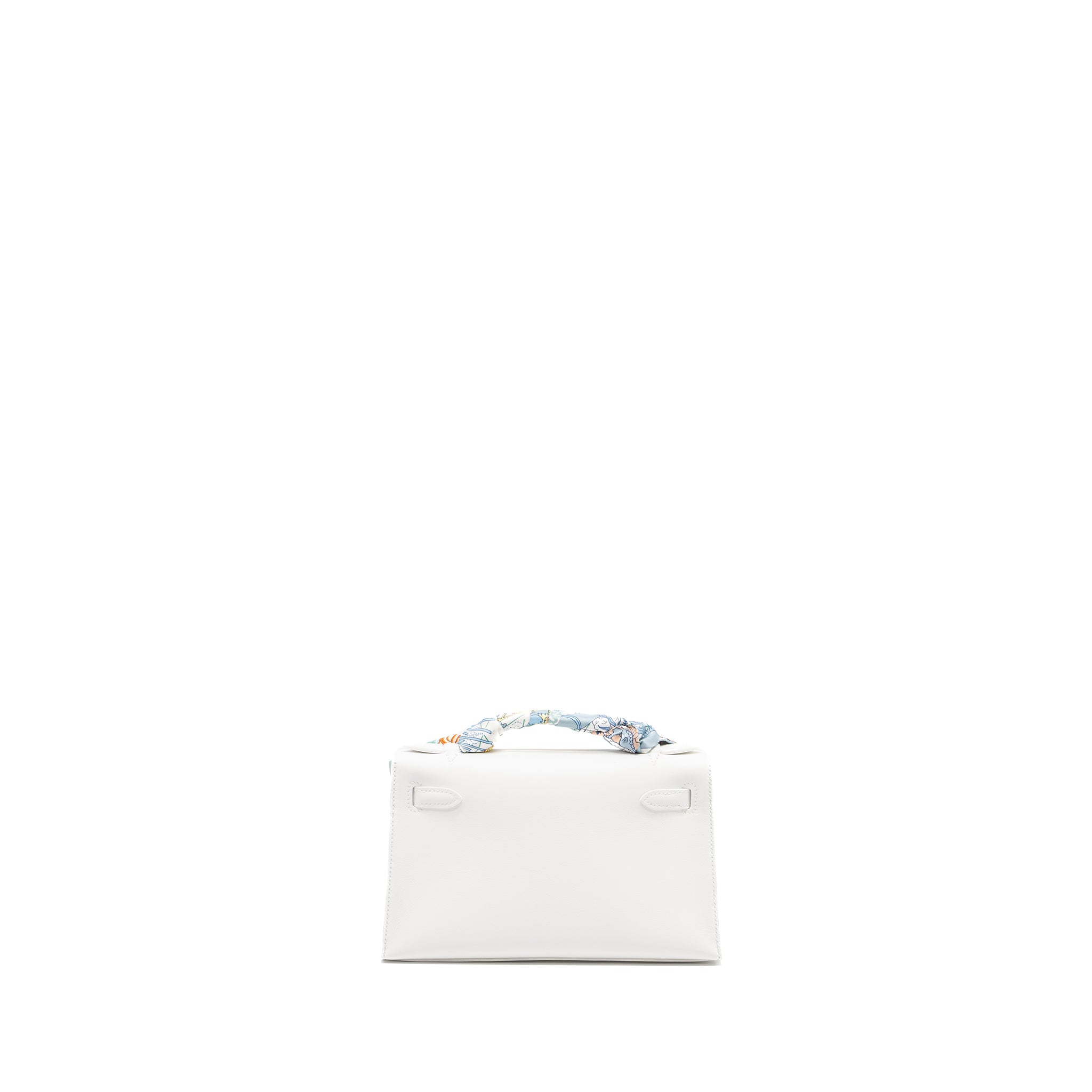 Hermes Kelly Pochette swift New White SHW stamp B - Image 2