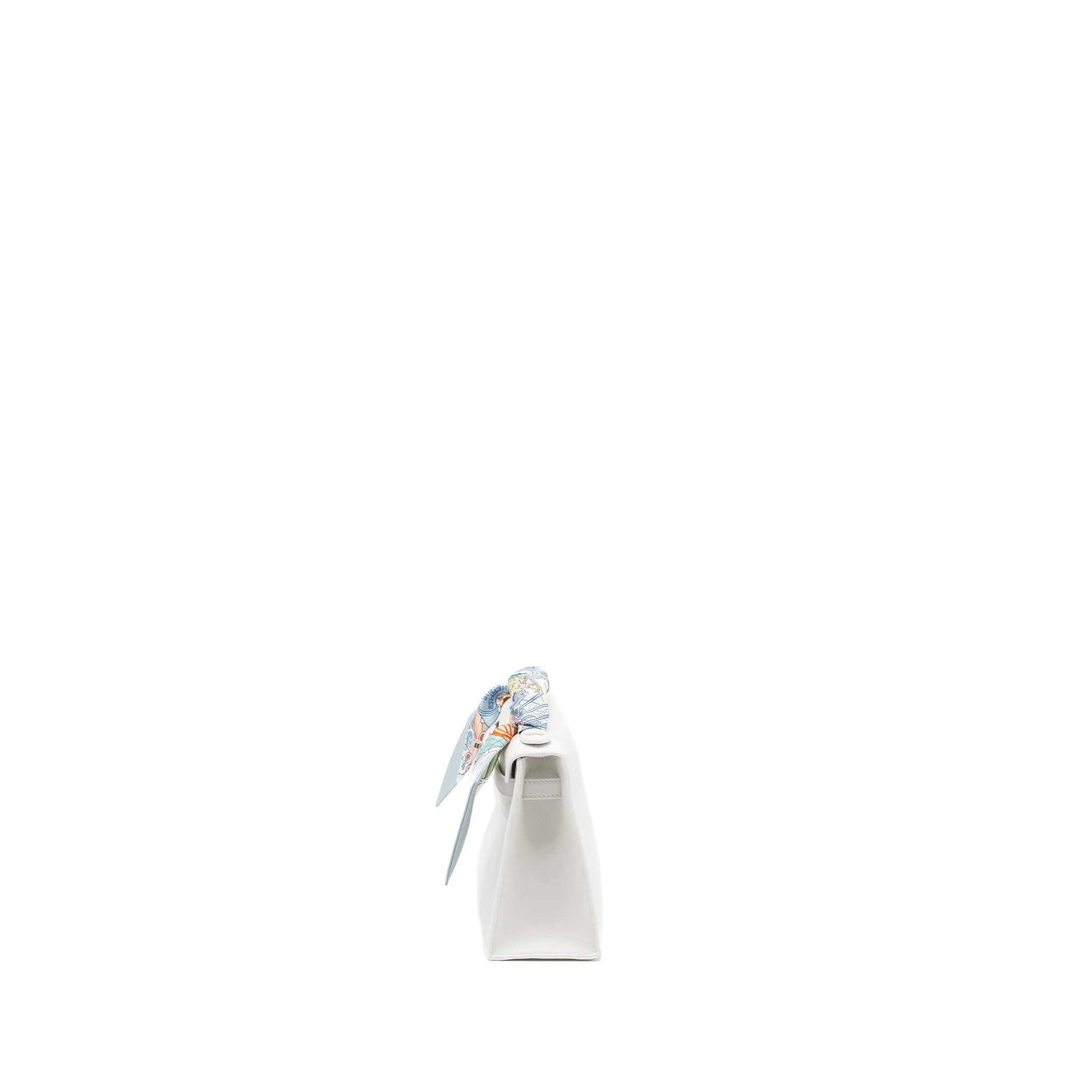 Hermes Kelly Pochette swift New White SHW stamp B - Image 4
