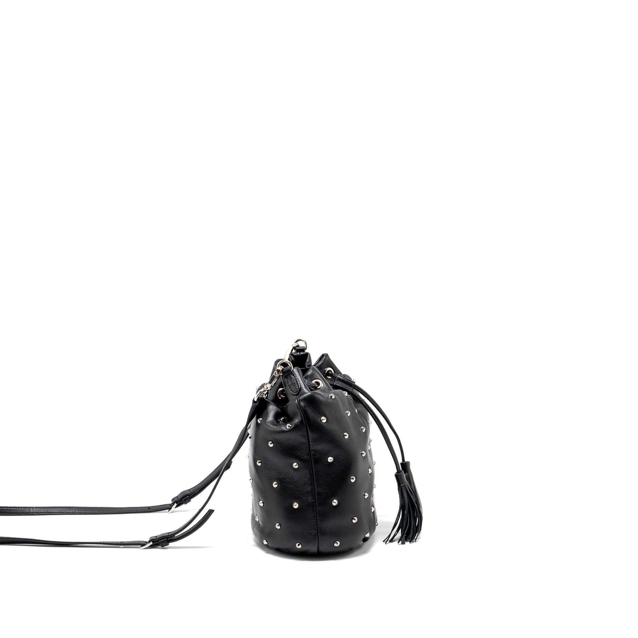 Miu Miu Small Bucket Bag Studded Nappa Lambskin BLACK SHW - Image 3