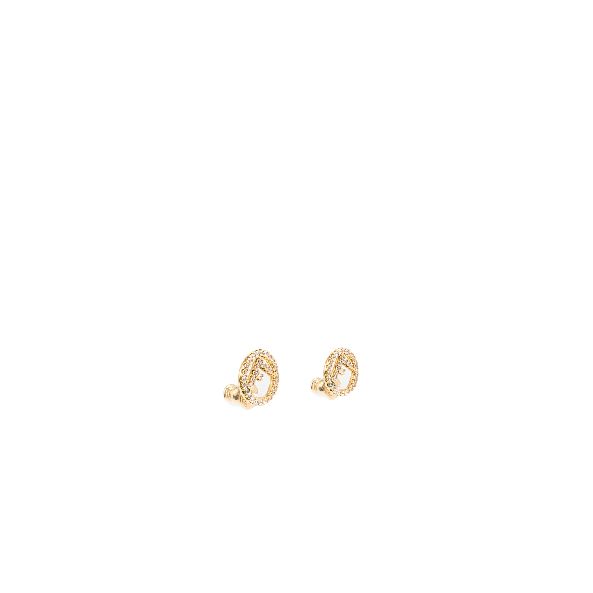 Fendi F is Fendi Earrings pink gold tone with crystal - Image 2