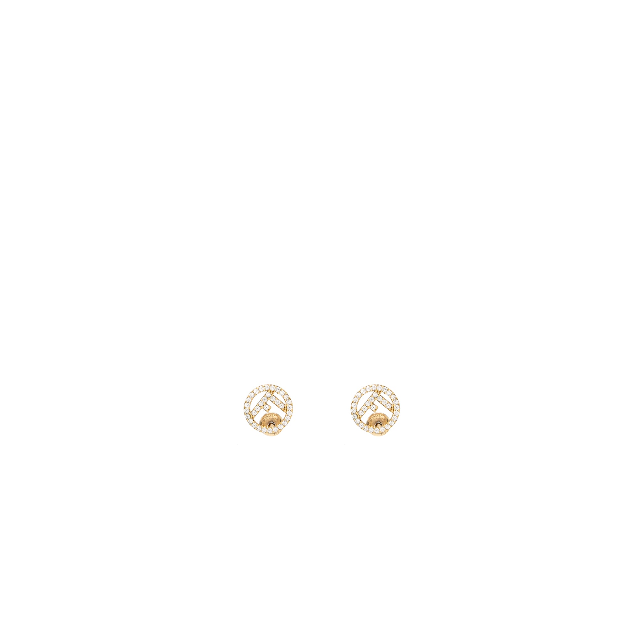 Fendi F is Fendi Earrings pink gold tone with crystal
