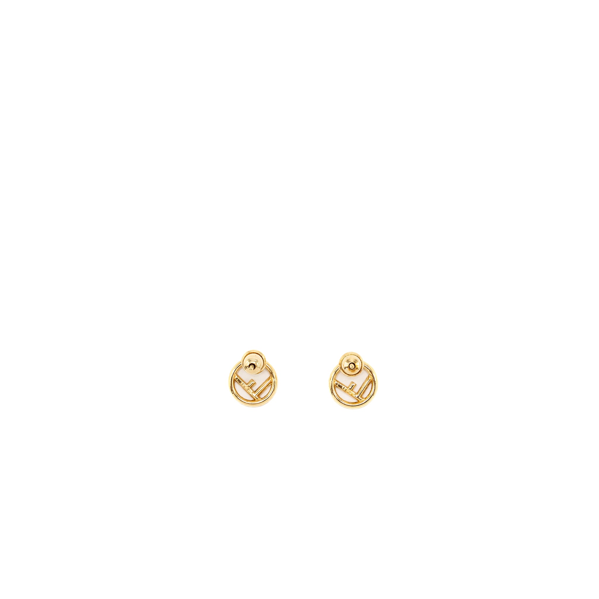 Fendi F is Fendi Earrings pink gold tone with crystal - Image 3
