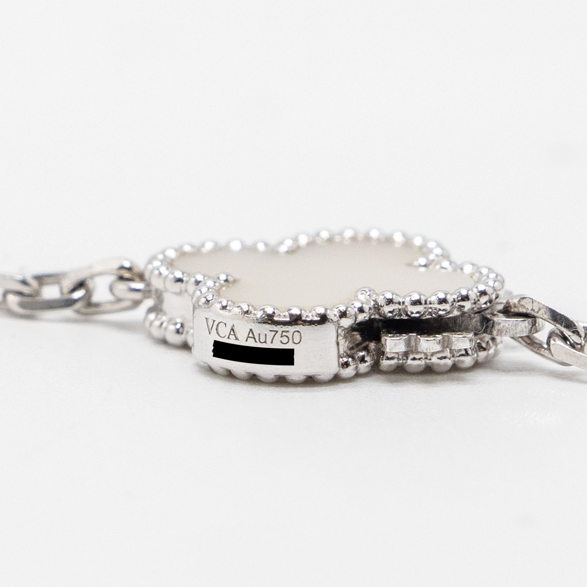 Van Cleef & Arpels Magic Alhambra 16-Motif Long Necklace White Gold/ White And Grey Mother Of Pearl/ Chalcedony - Image 7