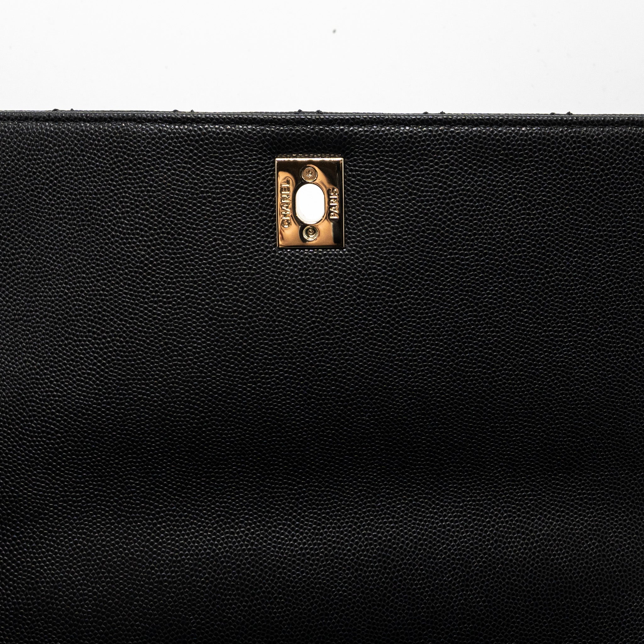 Chanel Medium Coco Handle Lizard Embossed Handle Caviar Black LGHW (Microchip) - Image 12