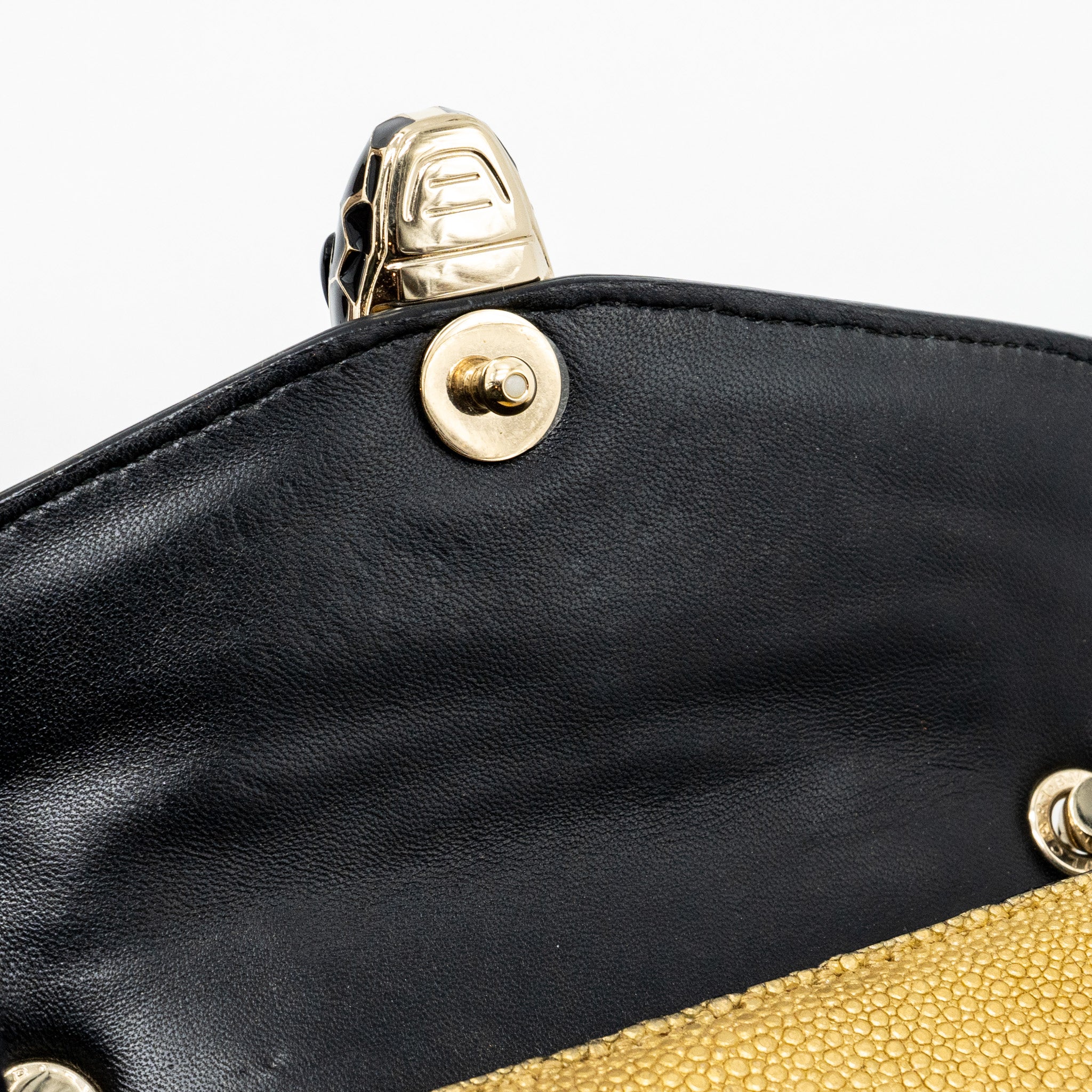 Bvlgari Serpenti Forever Crossbody Bag Stingray Leather Gold LGHW - Image 10