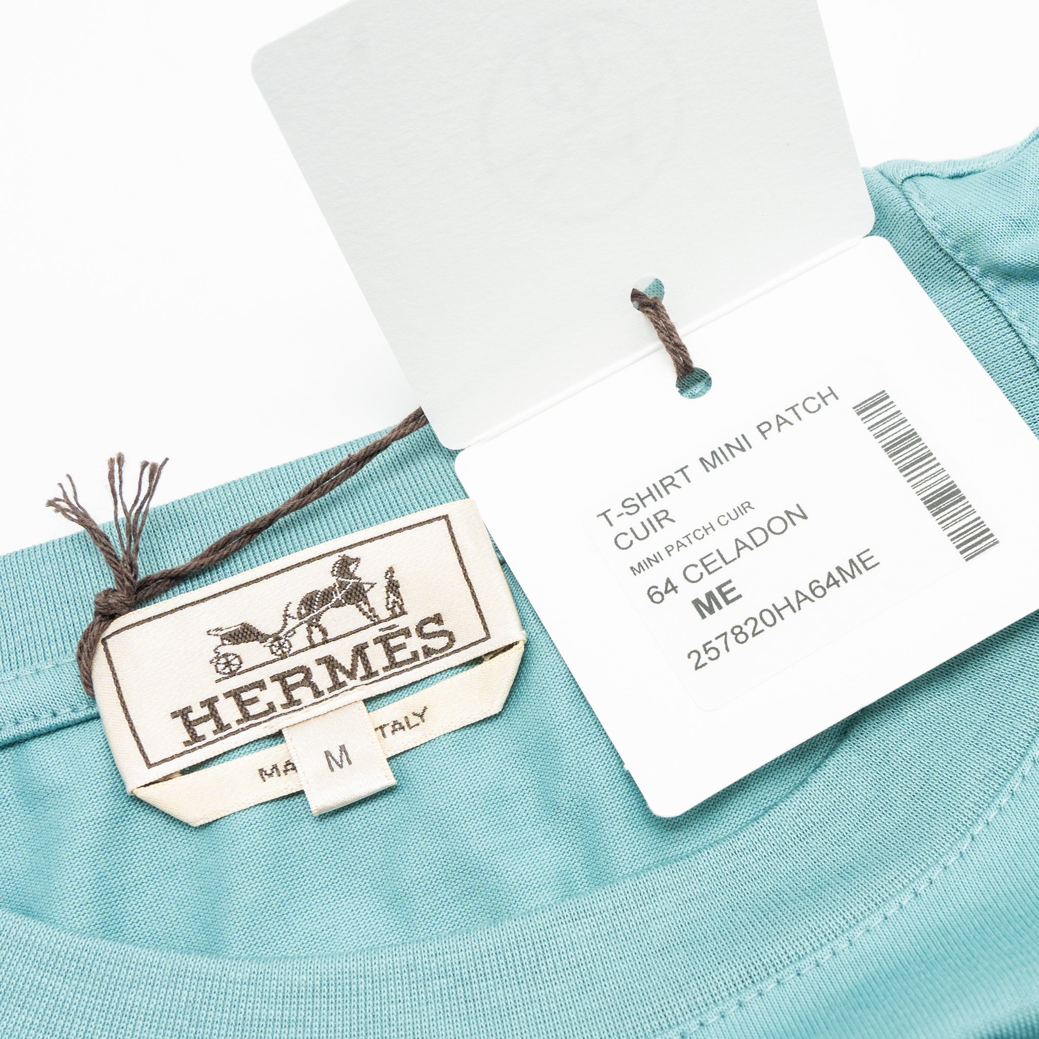 Hermes size M T-shirt Mini Patch Cuir green - Image 5