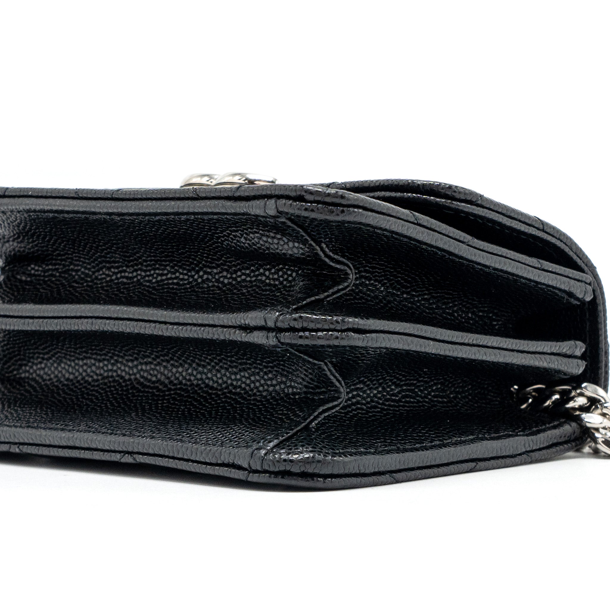 Chanel 22S coco lettering MINI flap bag with enamel top handle caviar black SHW - Image 7