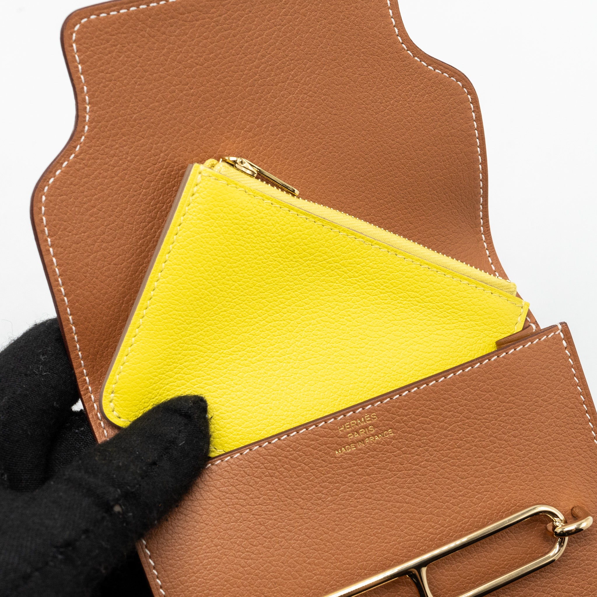 Hermes Roulis Slim Evercolor Gold GHW Stamp B - Image 10