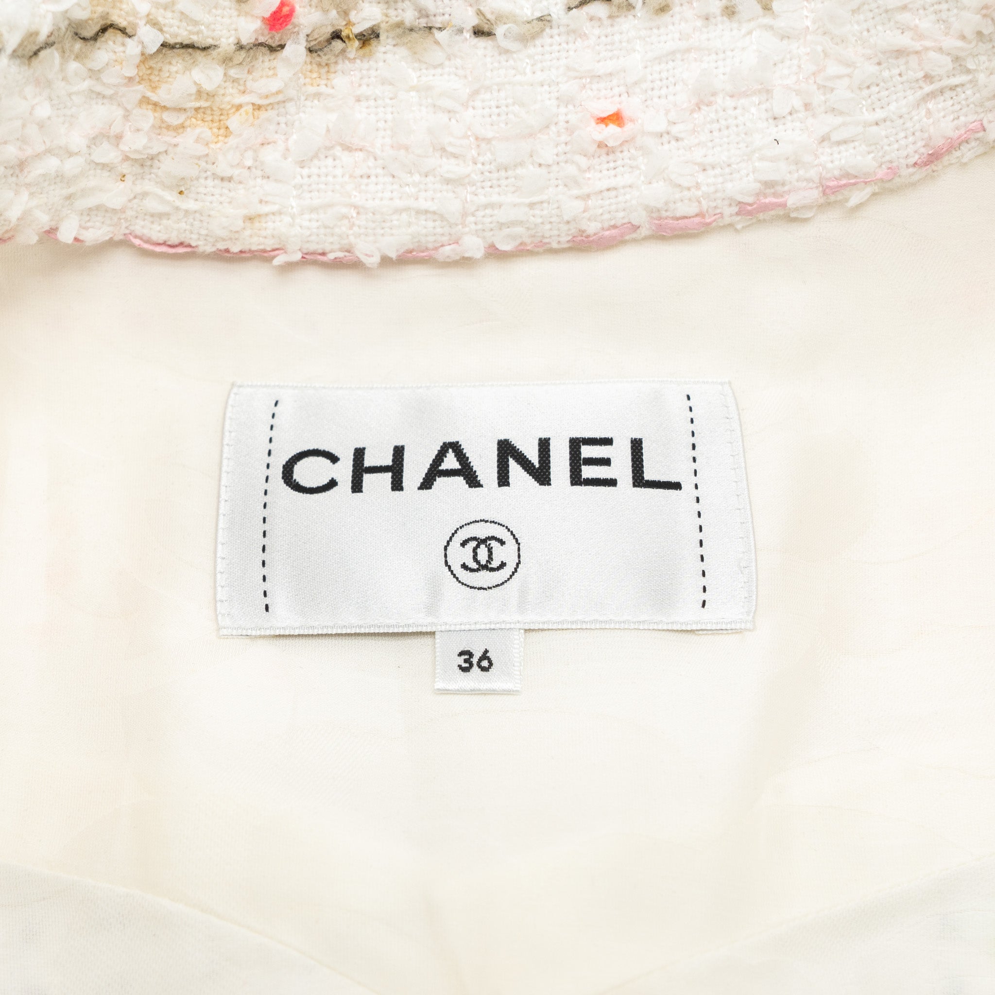 Chanel size 36 tweed jacket Cotton/polyamide/wool White/Multicolour - Image 5
