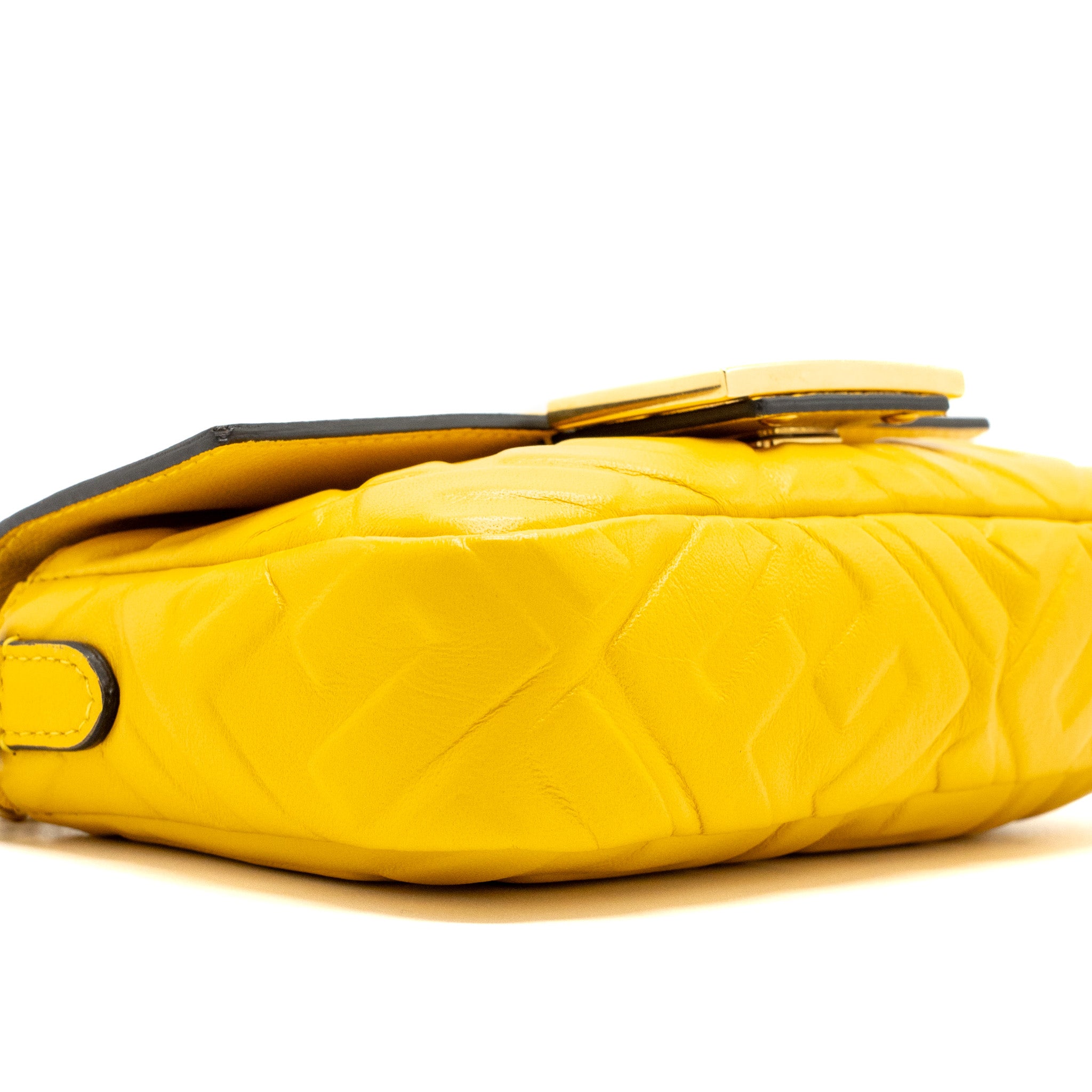 Fendi Mini Baguette Bag Nappa Lambskin Yellow GHW - Image 6