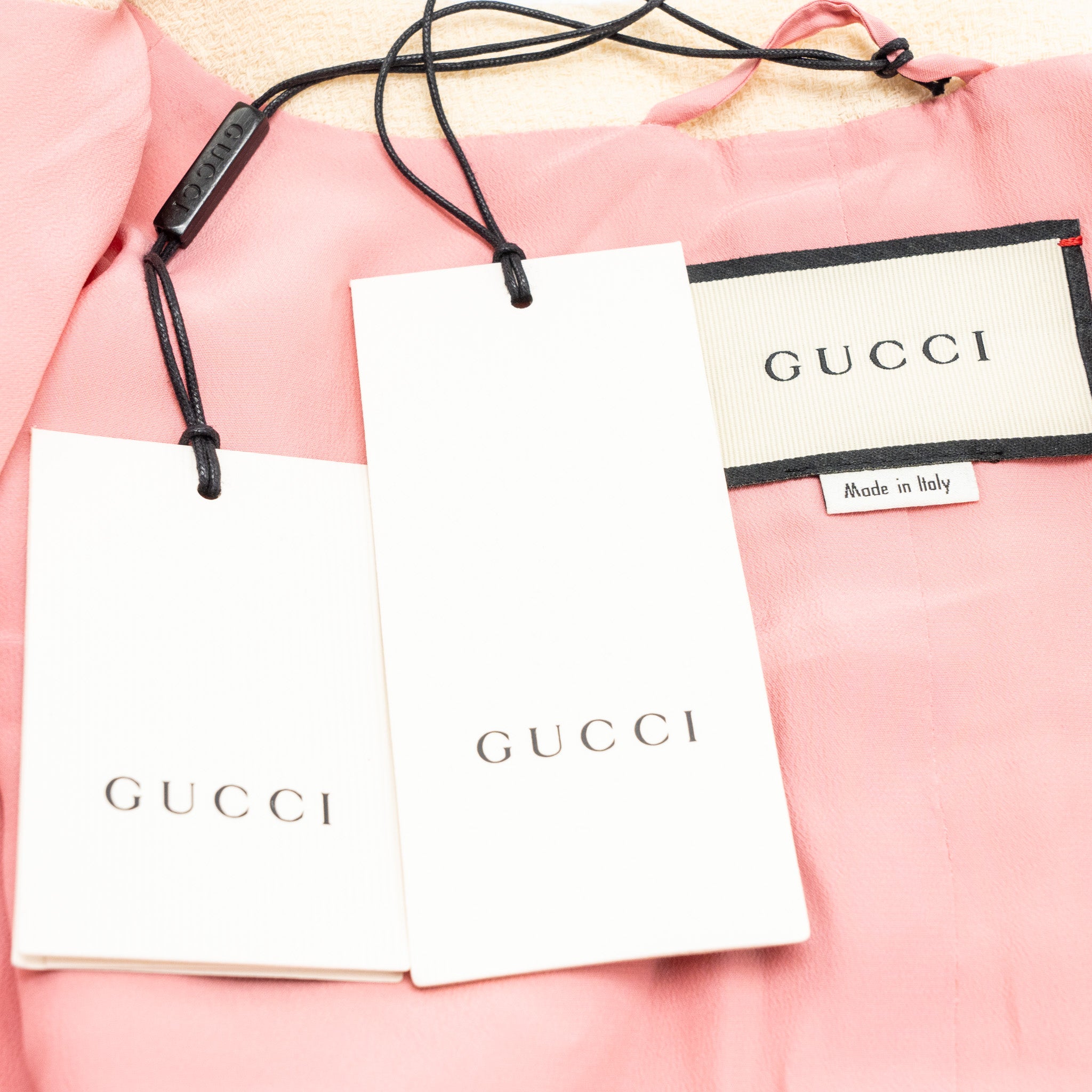 Gucci size 36 ribbon button mini jacket multicolour beige / navy/ red - Image 5