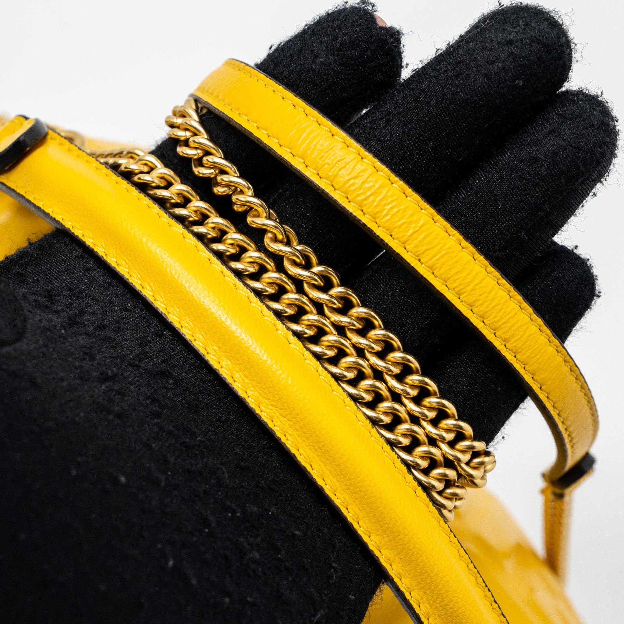 Fendi Mini Baguette Bag Nappa Lambskin Yellow GHW - Image 10