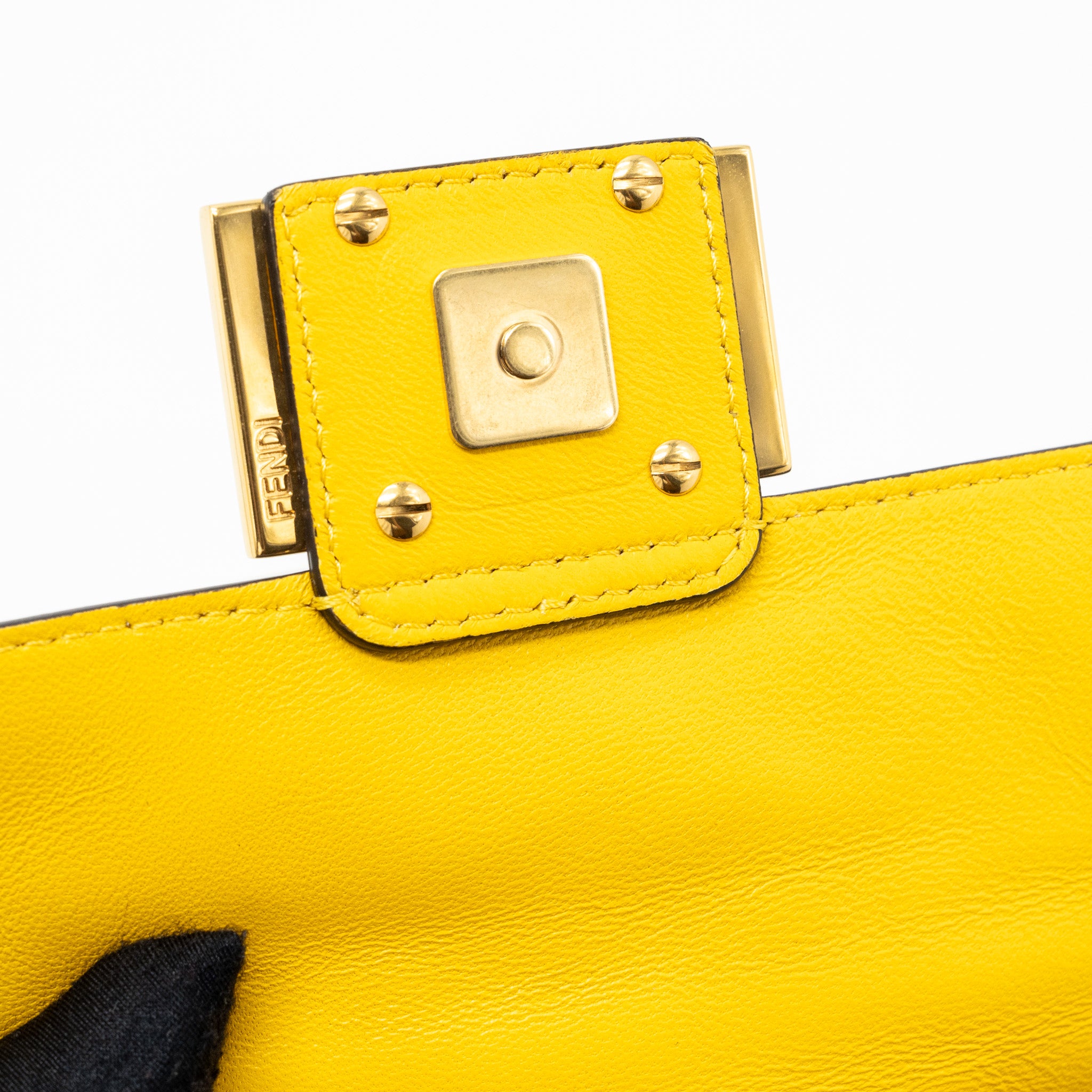 Fendi Mini Baguette Bag Nappa Lambskin Yellow GHW - Image 11
