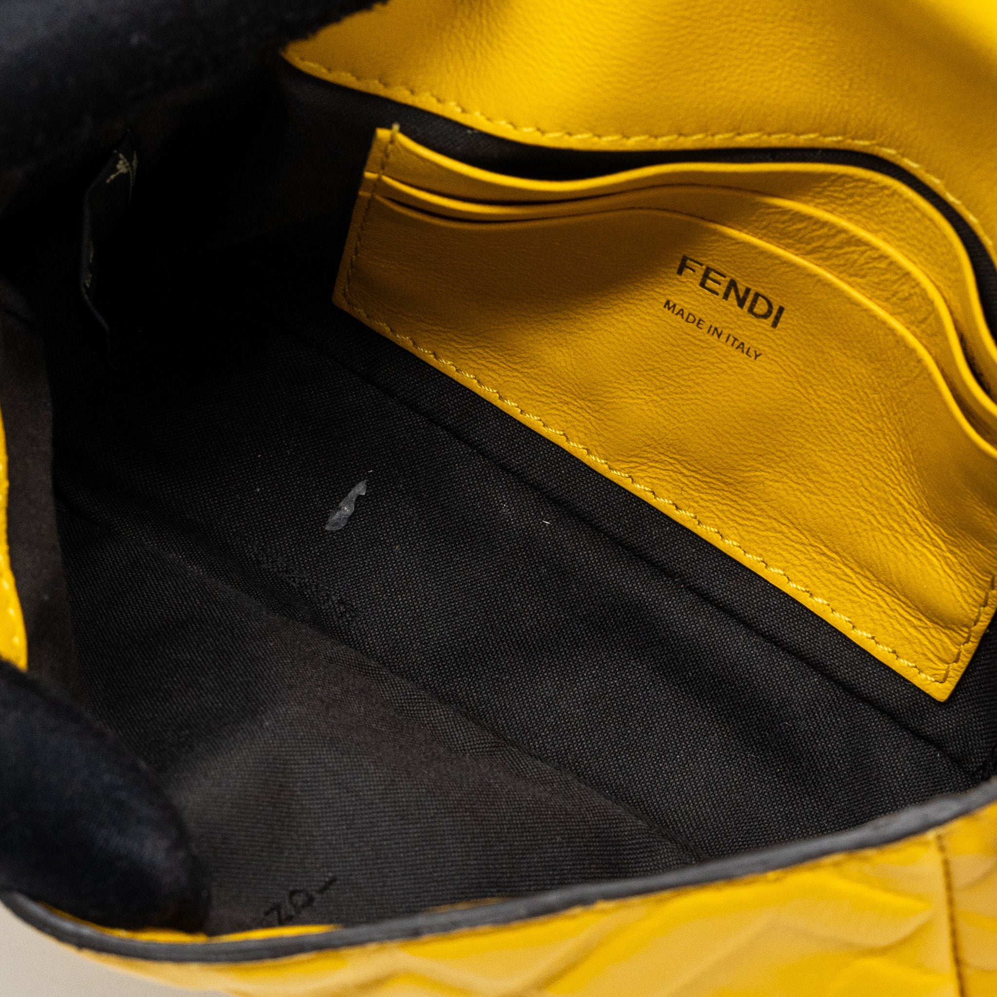 Fendi Mini Baguette Bag Nappa Lambskin Yellow GHW - Image 13