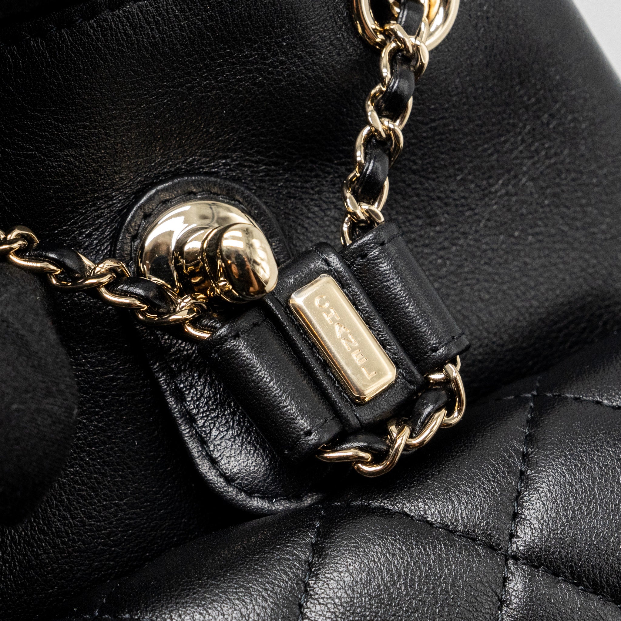 Chanel 24P Mini Duma Backpack Calfskin Black LGHW (Microchip) - Image 10